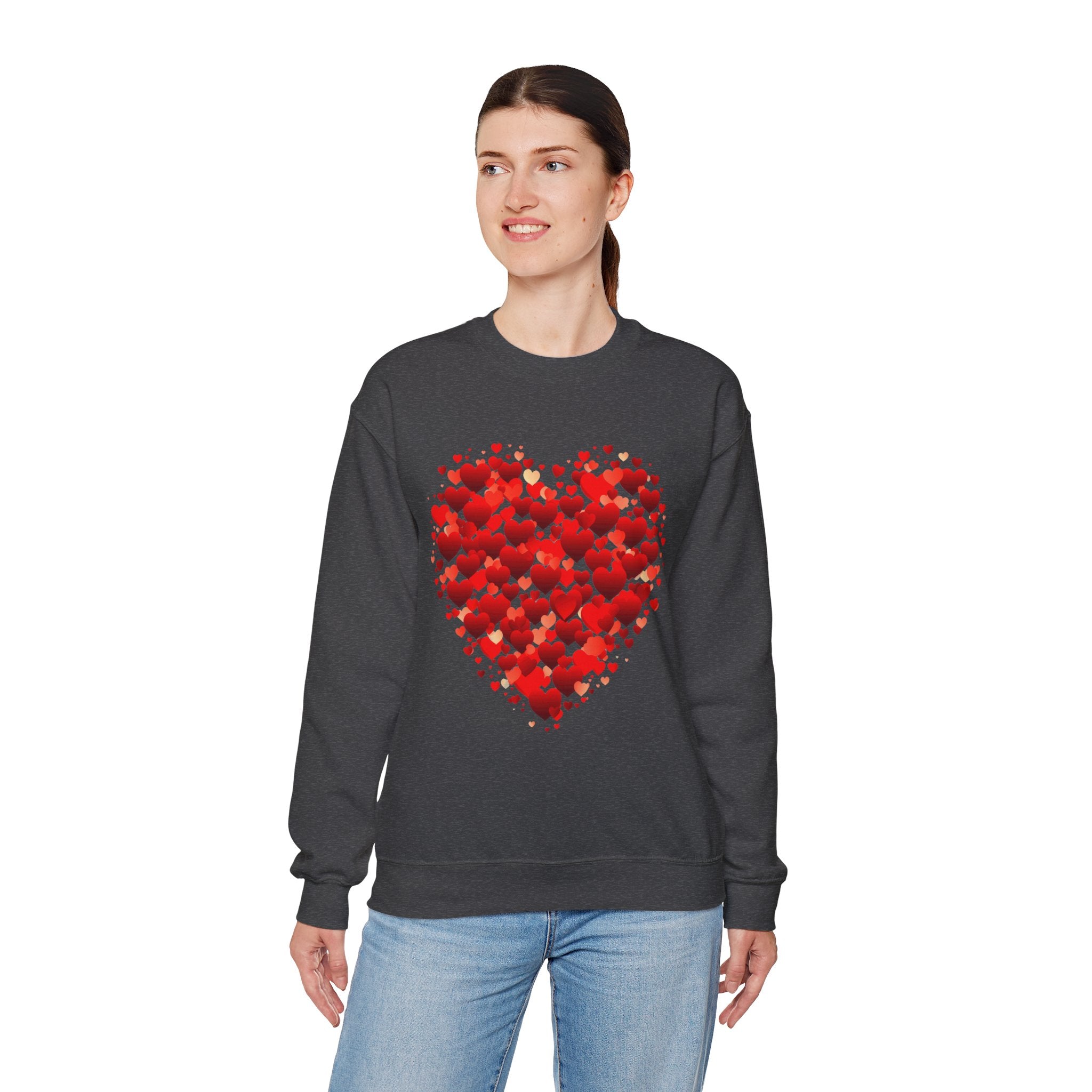 Valentines Day Cute Heart Sweatshirt, Valentines Shirt, Valentines Double Heart Sweatshirt, Red Heart Sweater, Valentines Love Shirt, Love Sweater