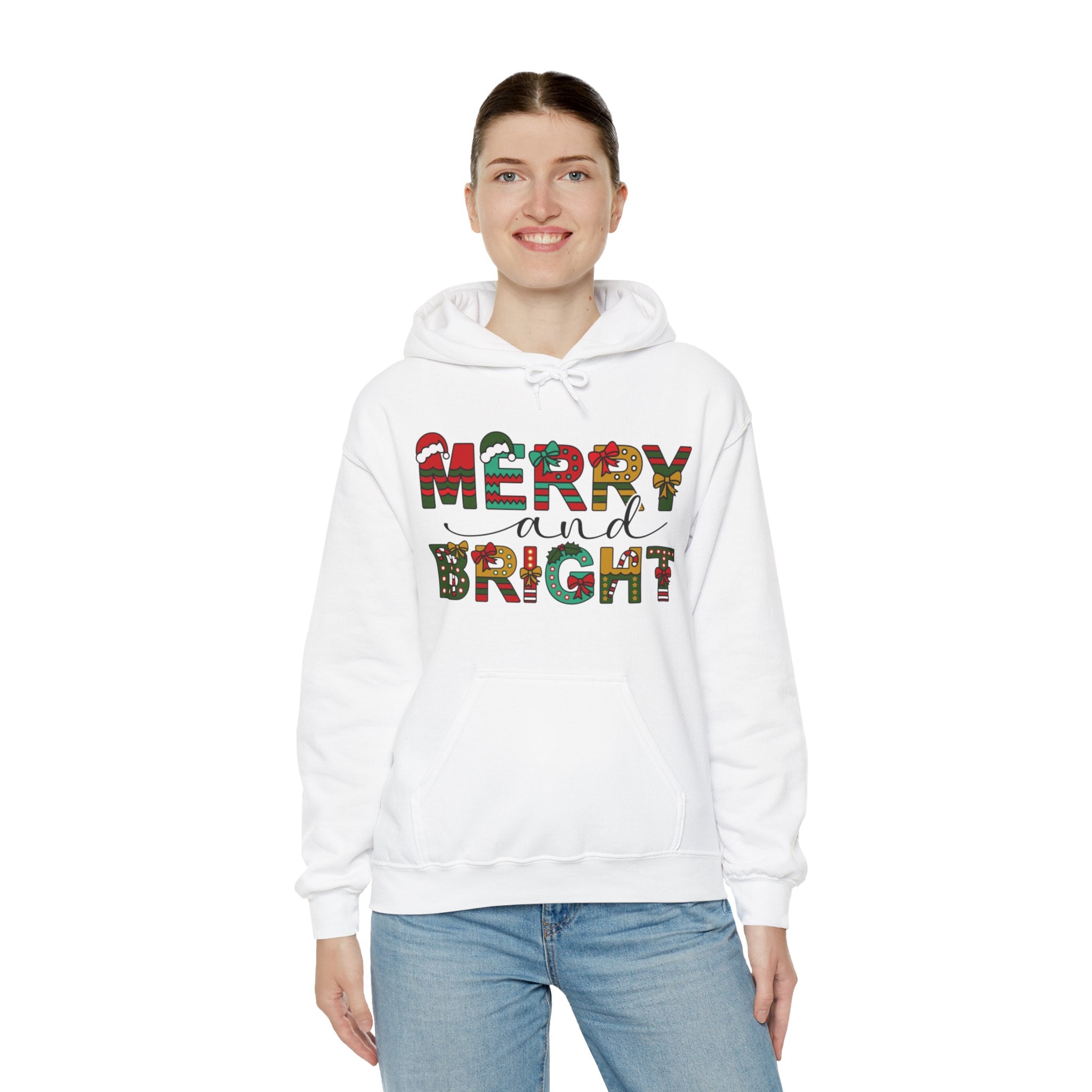 Merry And Bright Hoodie, Christmas Hoodie, Christmas Women Hoodie, Christmas Family Hoodie, Christmas Shirt, Christmas Matching Hoodie