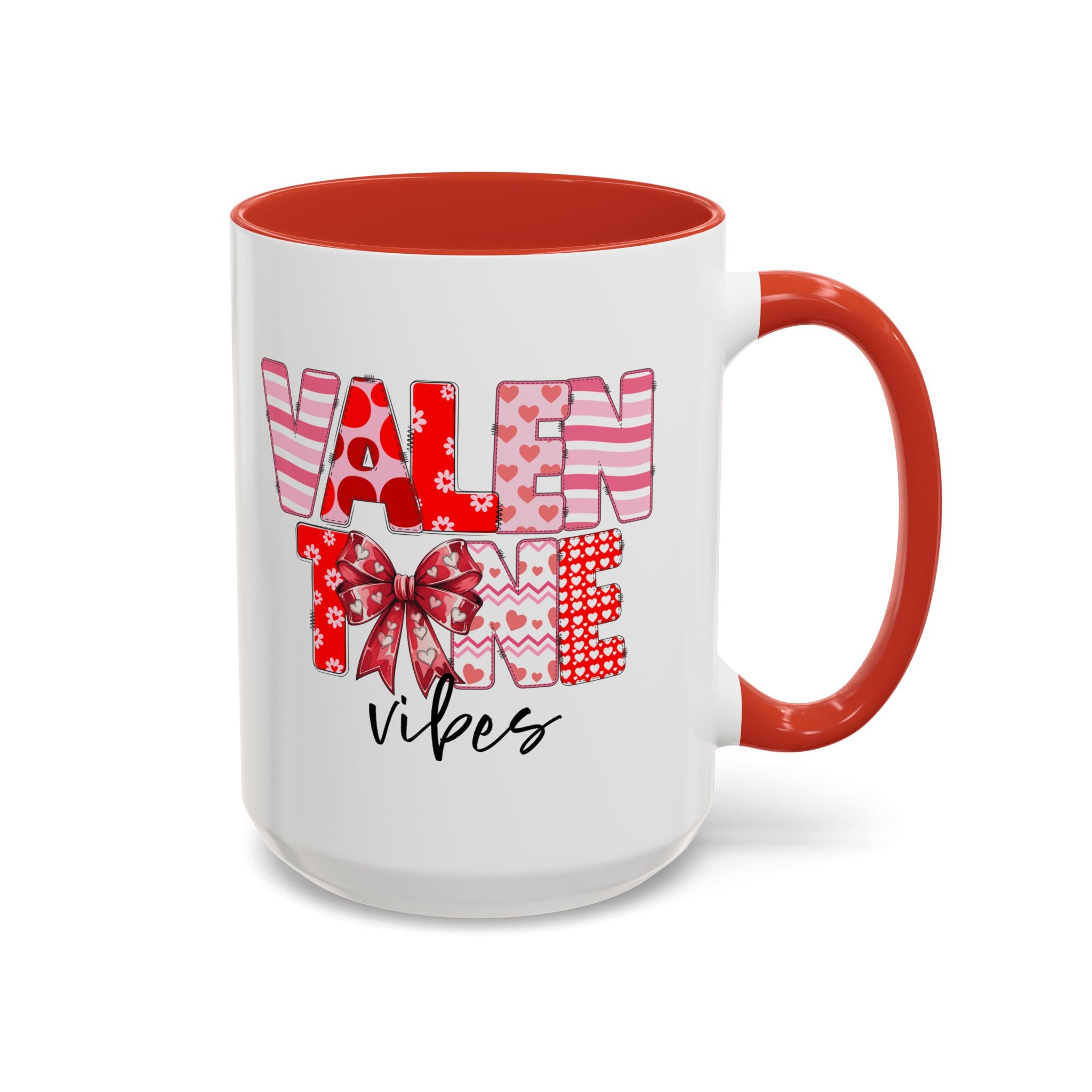 Valentine Vibes Coffee Mug, Coquette Valentine Vibes Mug, Brushstroke Valentine Coffee Cup, Gift For Her