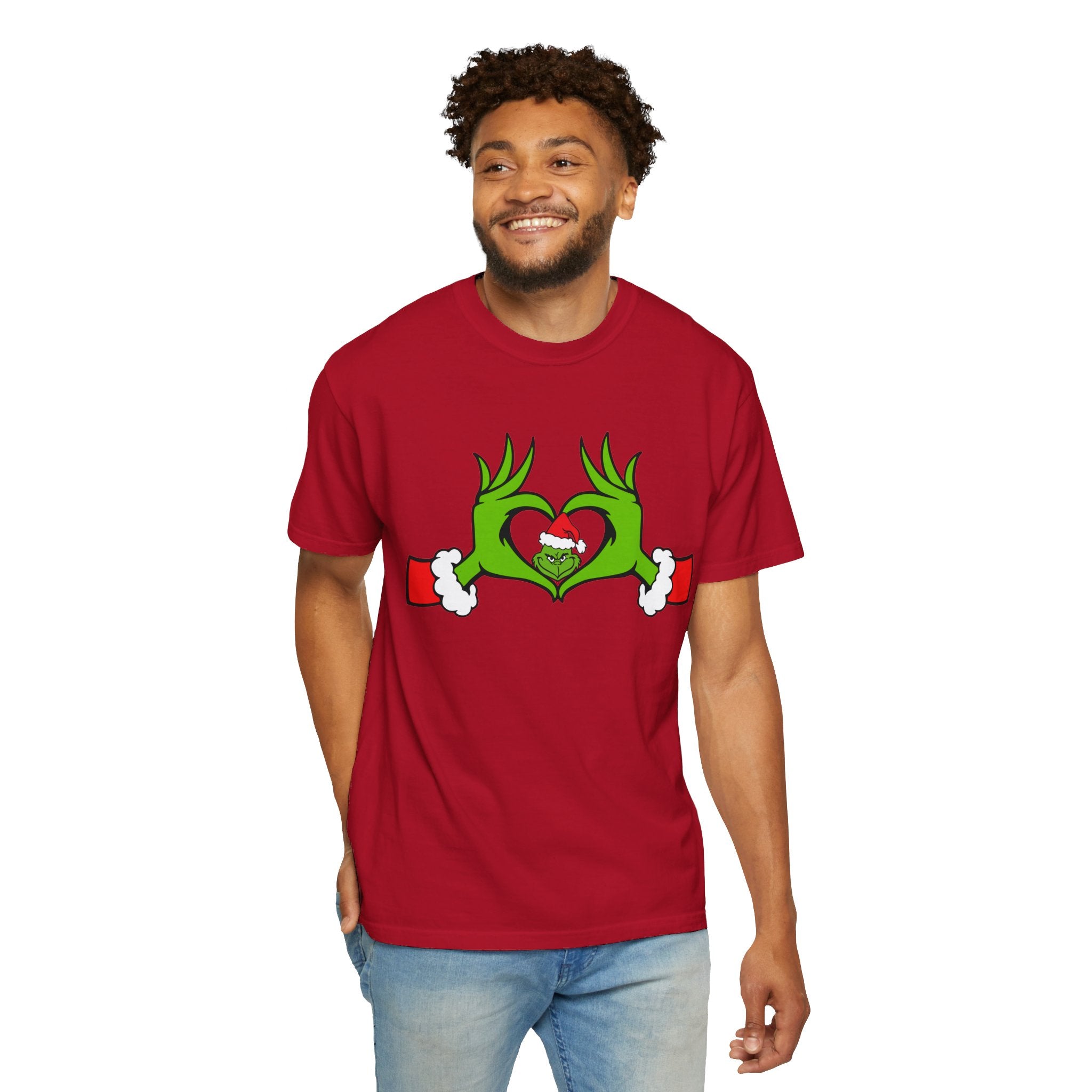 Grinch Heart Hands Graphic Tees, Grinch T-Shirt, Christmas Shirt, Xmas Clothing, Holiday T Shirts, Christmas Gifts, Christmas Party Shirt, Grinchmas T-shirt