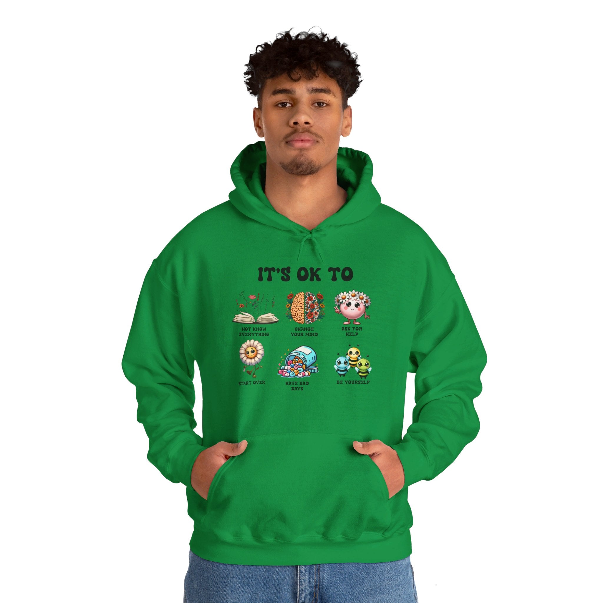 Mental Health its ok to be yourself, Teacher Hoodie, School Counselor, Positive affirmations, Therapist SPED Teacher SLP saying Hoodie