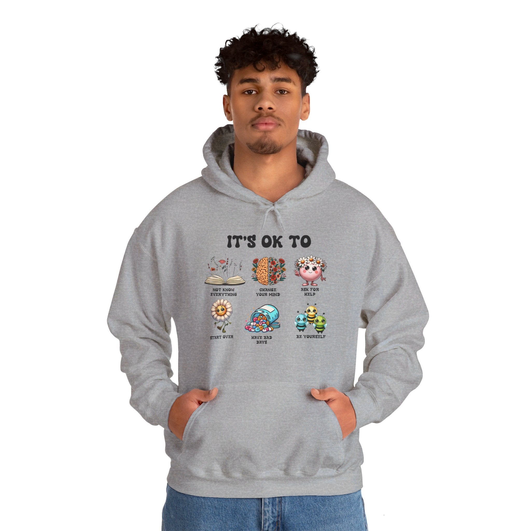 Mental Health its ok to be yourself, Teacher Hoodie, School Counselor, Positive affirmations, Therapist SPED Teacher SLP saying Hoodie