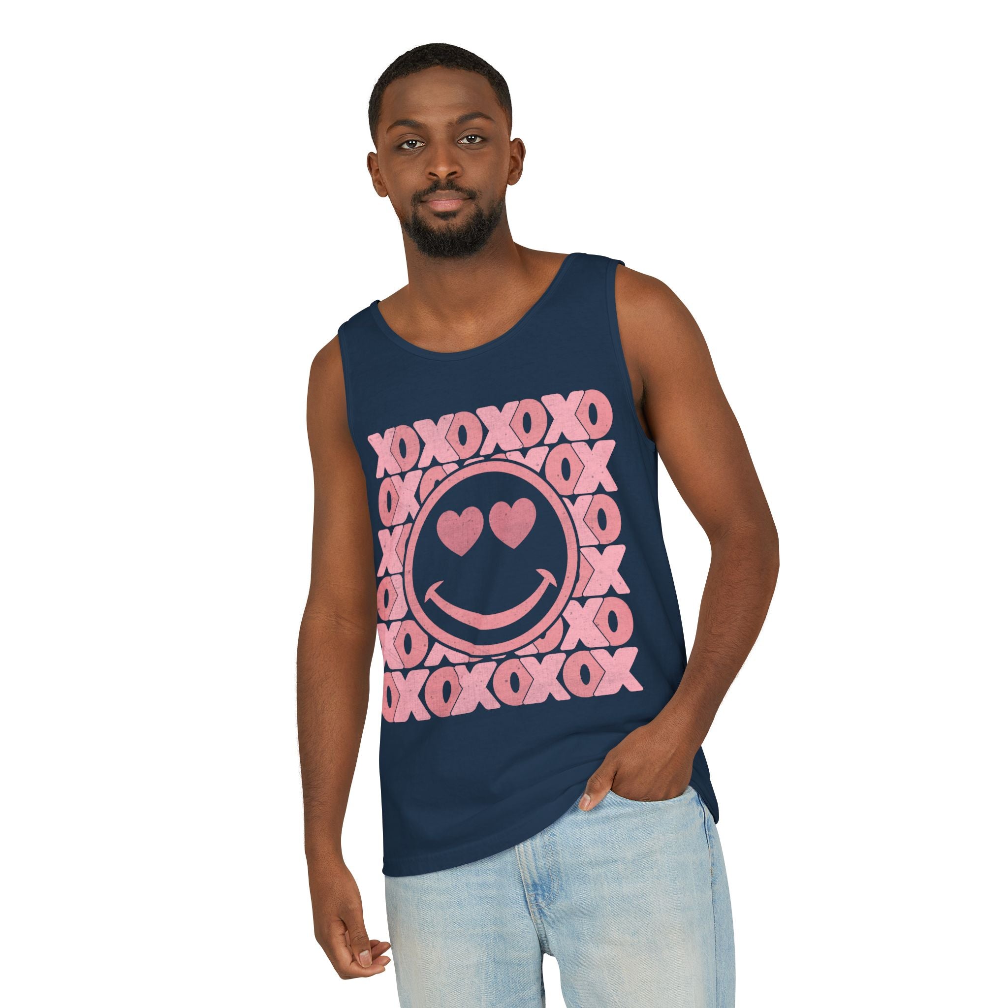 XOXO Smiley Face Tank Top, Valentine Heart Shirt, Love T-Shirt, XOXO Happy Smiley Face Tank Top, Valentines Day Gift, XOXO Heart Tee
