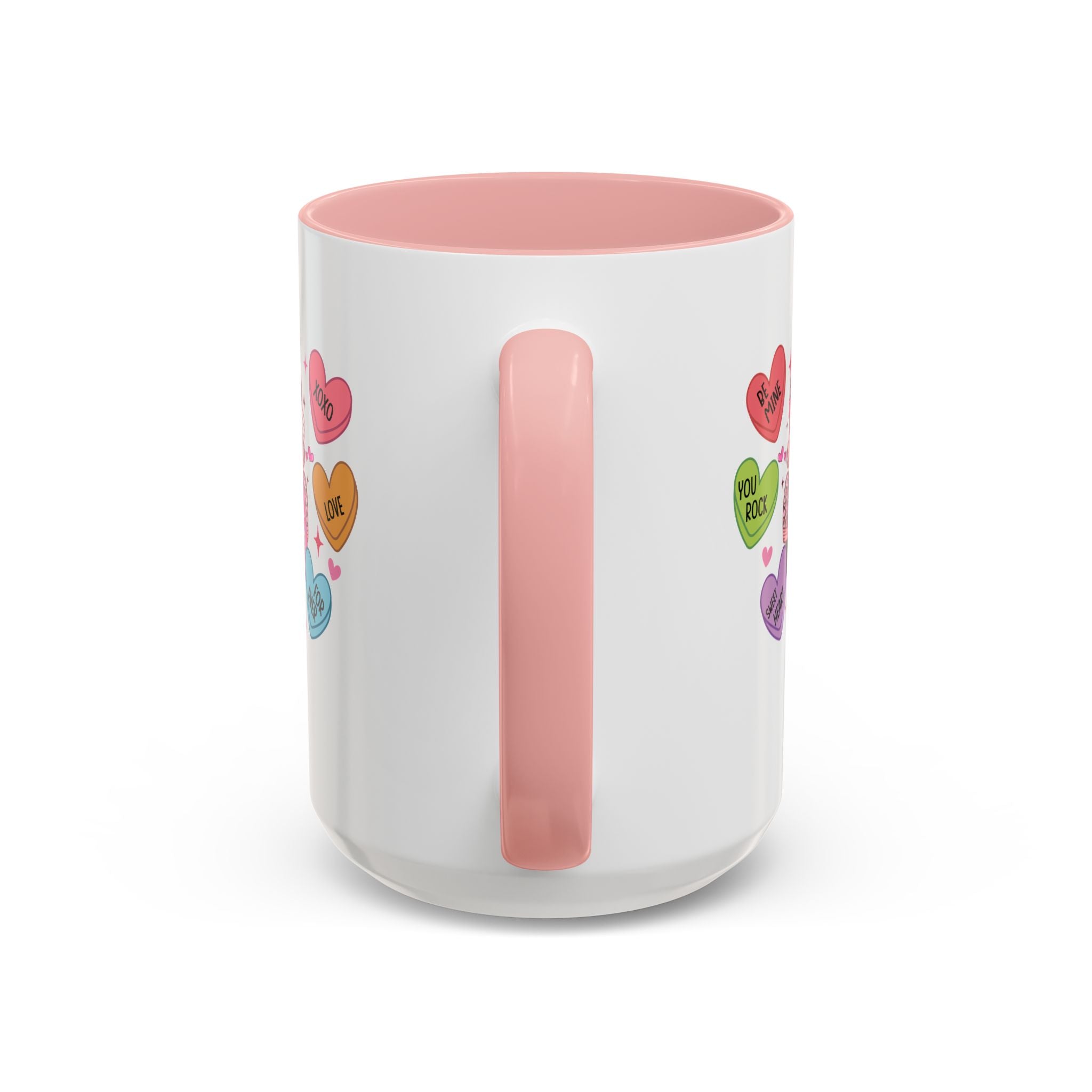 Candy Hearts Coffee Mug, Valentine's Conversation Hearts Mug, Valentines Day Coffee Mug, 15 oz 11 oz Mug, Pink Hearts Coffee Mug, Valentines Kitchen, Gift for Her