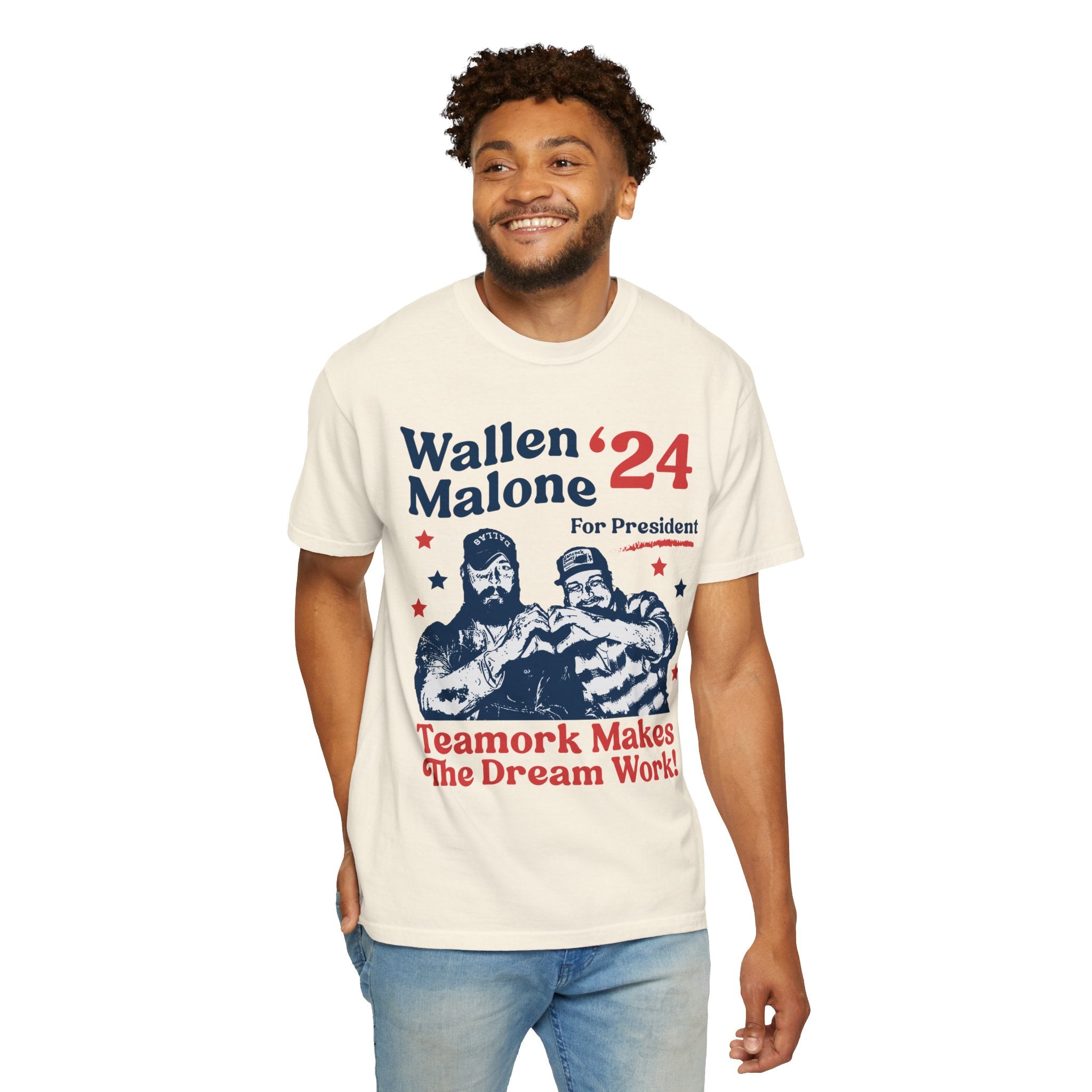 Wallen Malone 2024 For President, Funny '24 Election Graphic Tee, Vintage Inspired Humor Concert Music T-Shirt, Had Some Help