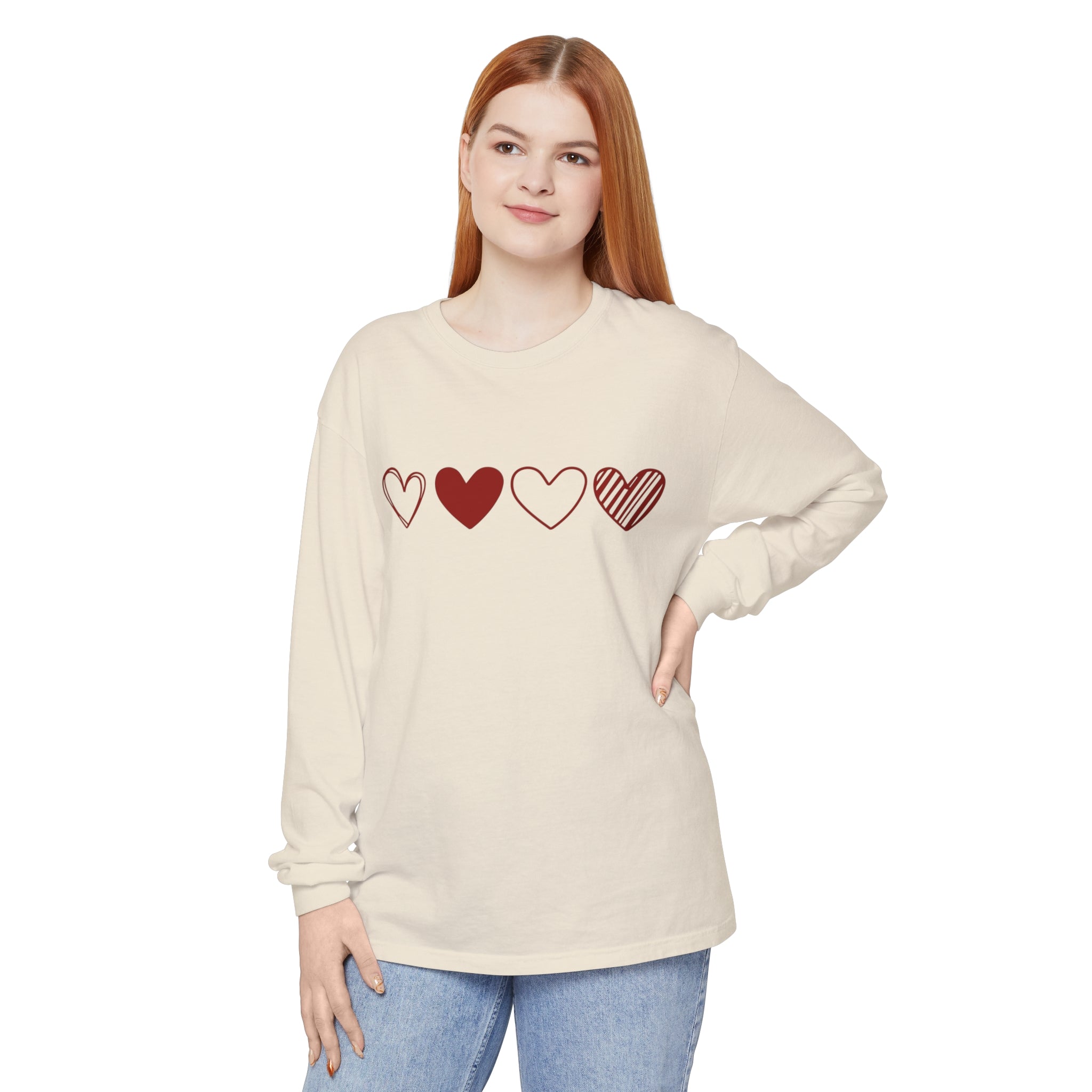 Heart Long Sleeve T-Shirt, Valentines Day Sweatshirt, Couple Gift Long Sleeve Shirt, Valentines Day Shirt, Heart Gift for Women, Valentine