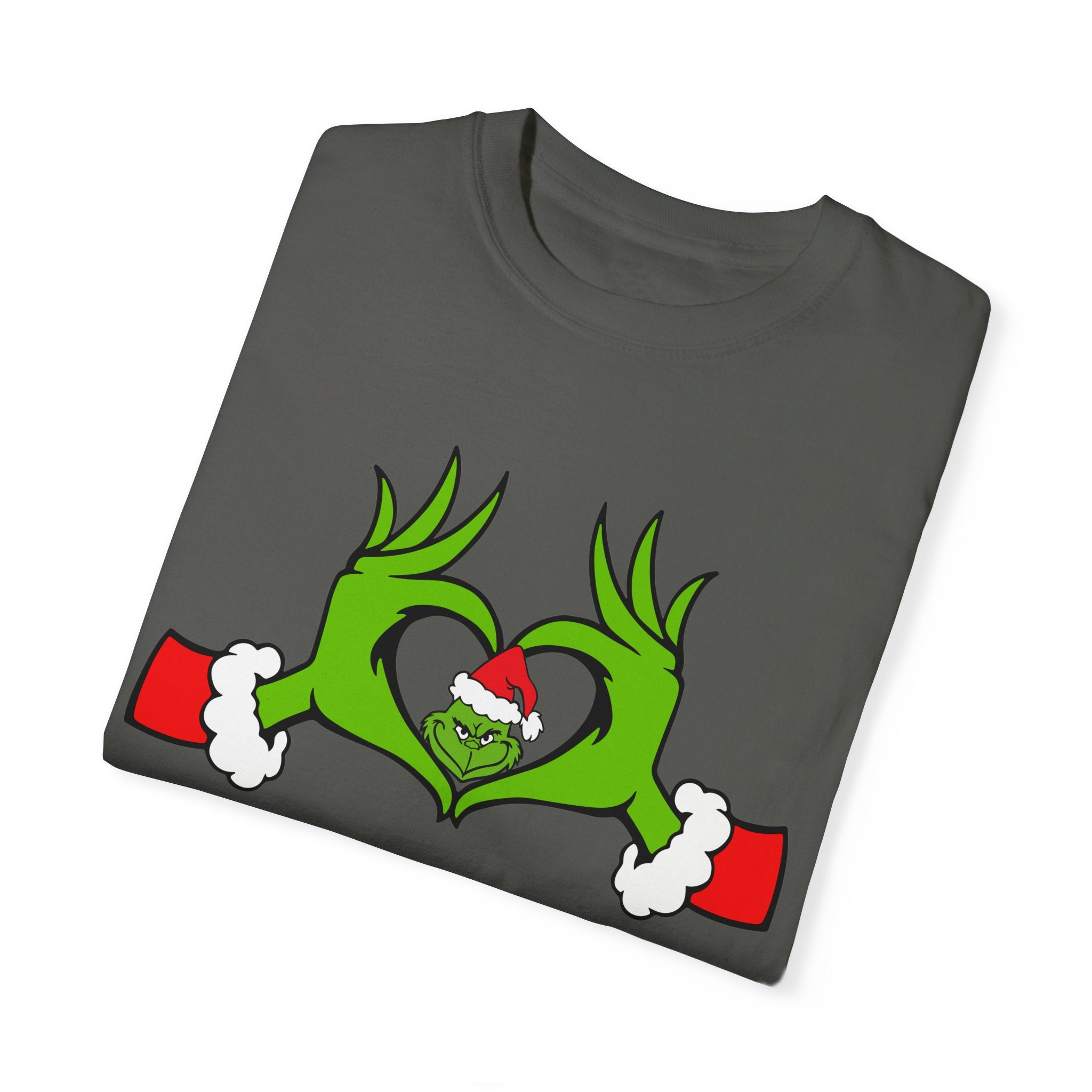 Grinch Heart Hands Graphic Tees, Grinch T-Shirt, Christmas Shirt, Xmas Clothing, Holiday T Shirts, Christmas Gifts, Christmas Party Shirt, Grinchmas T-shirt