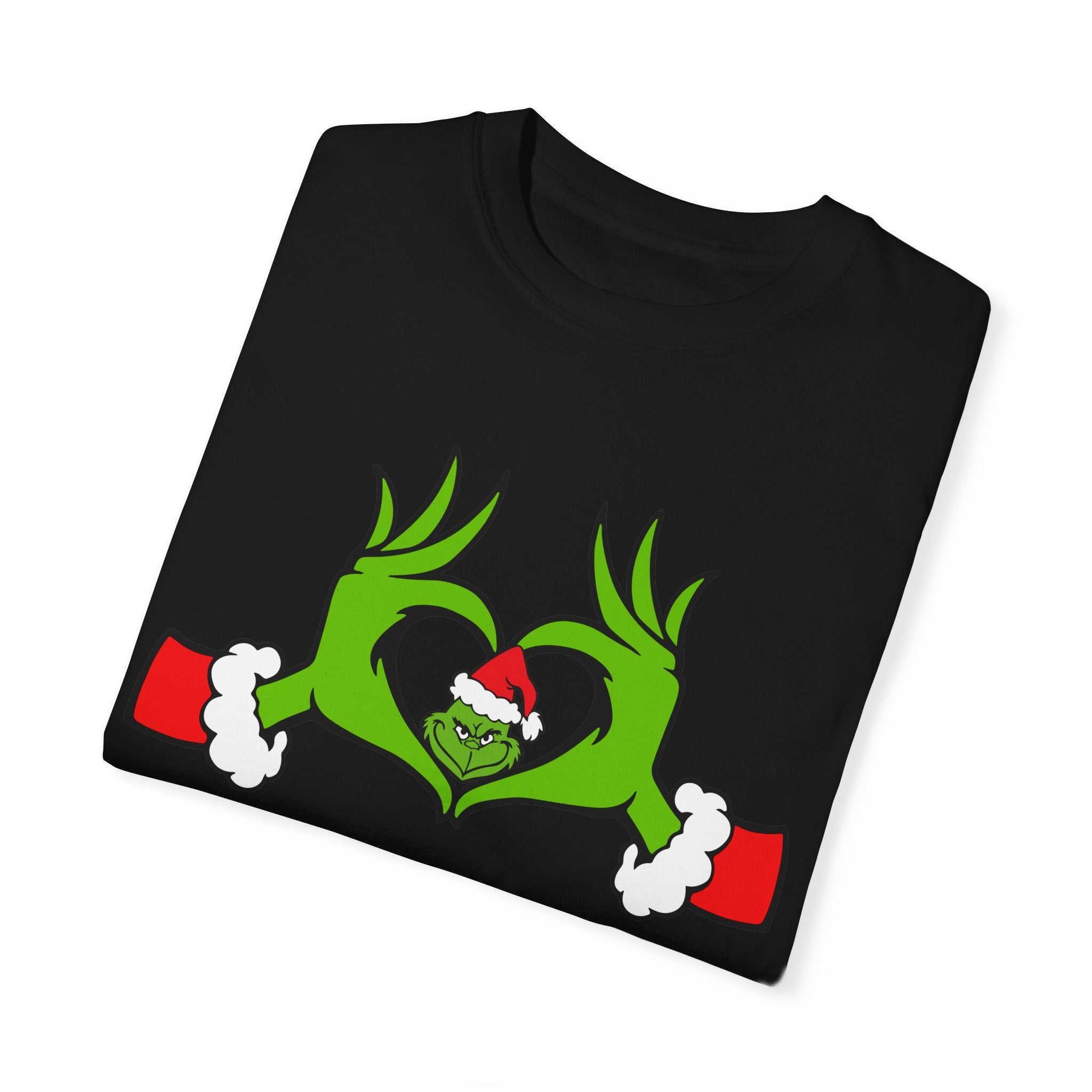 Grinch Heart Hands Graphic Tees, Grinch T-Shirt, Christmas Shirt, Xmas Clothing, Holiday T Shirts, Christmas Gifts, Christmas Party Shirt, Grinchmas T-shirt