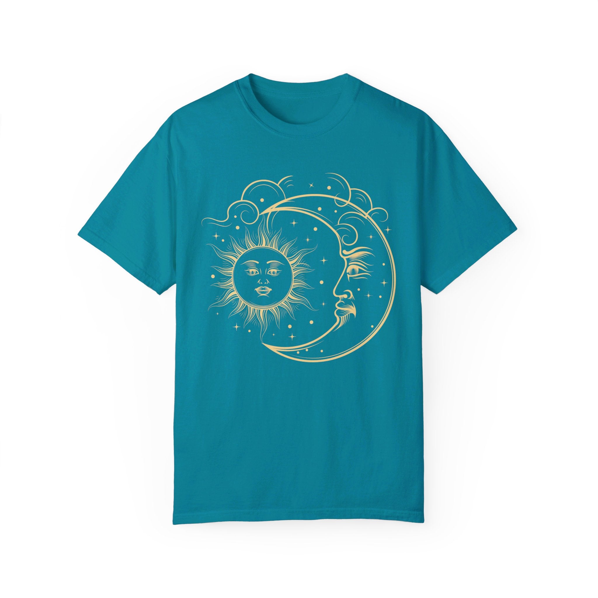 Celestial Sun Moon Shirt, Mystical Sun Moon T shirt, Boho Vintage Feel Celestial Sun Moon Shirt, Moon Phases Gift, Boho Sun Shirt