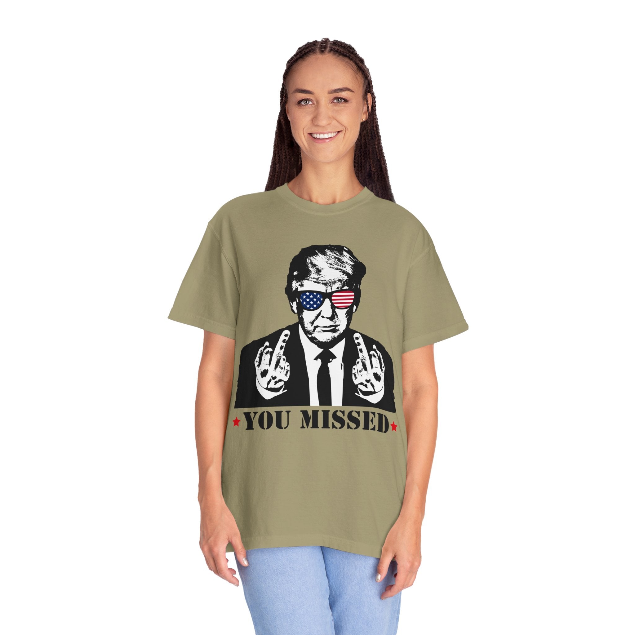 Trump Shirt, You Missed Trump Shirt, Assassination Attempt Trump T-Shirt, Middle Fingers Trump Tee, Presidential Election, Stand With Trump