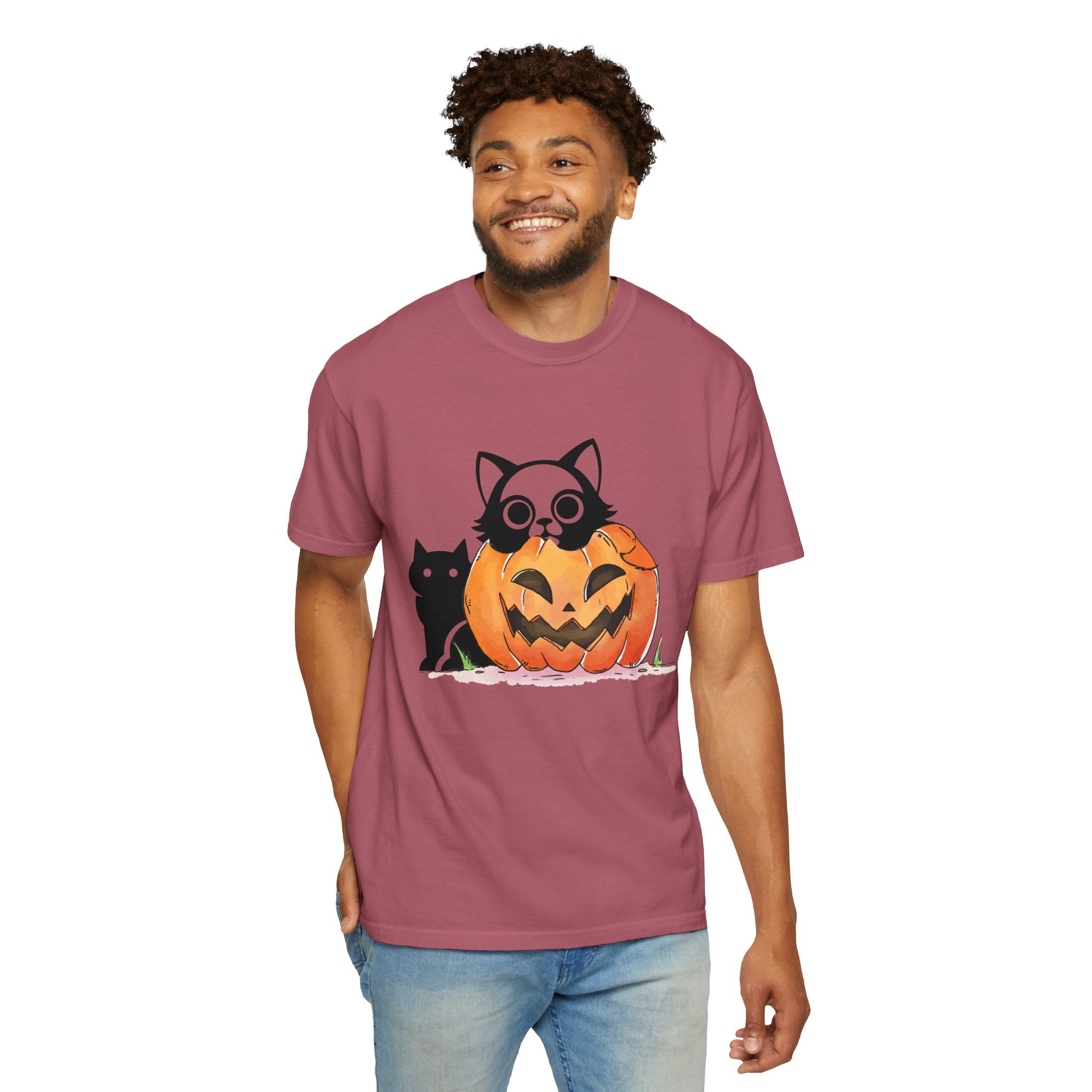 Vintage 90s Cat Halloween Shirt, Retro Halloween Shirt, Spooky Season Tee, Pumpkin Shirt, Halloween Shirt, Vintage Halloween Shirt