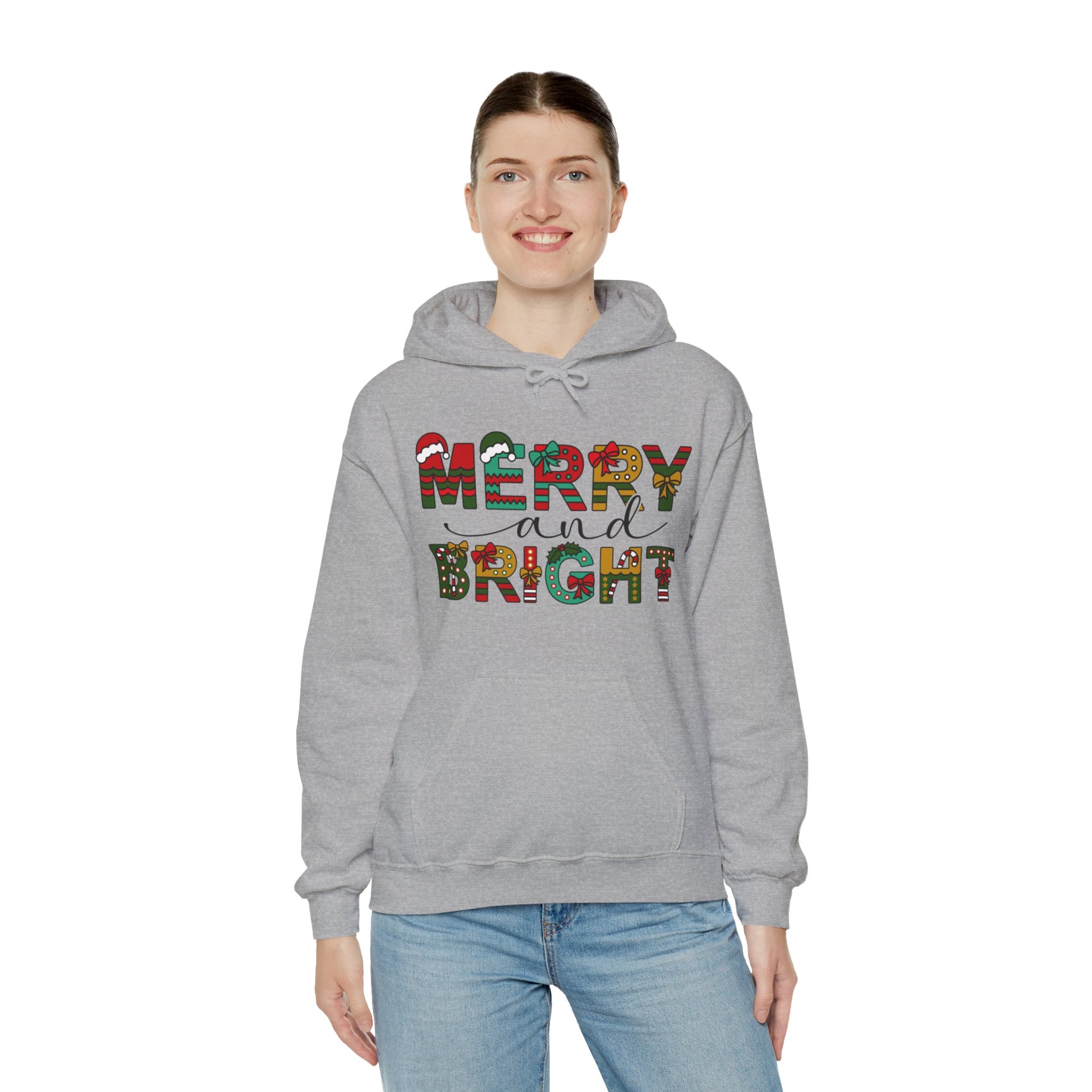 Merry And Bright Hoodie, Christmas Hoodie, Christmas Women Hoodie, Christmas Family Hoodie, Christmas Shirt, Christmas Matching Hoodie