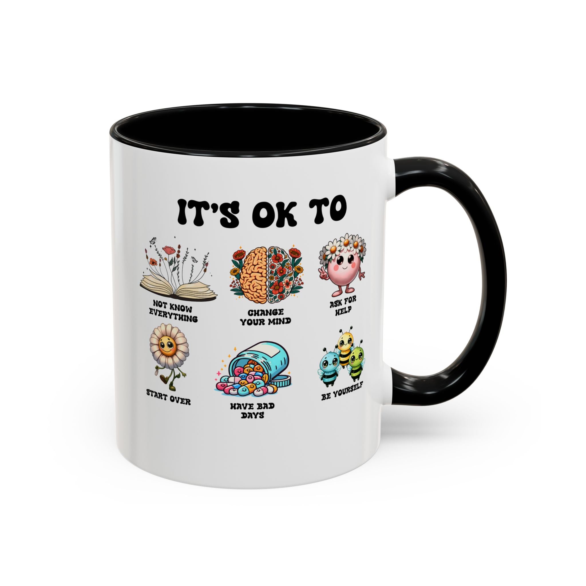 Teacher Coffee Mug, Mental Health Mug, Feeling Positive Mug, Diversity, Be Yourself, Therapist School Counselor Mug its ok