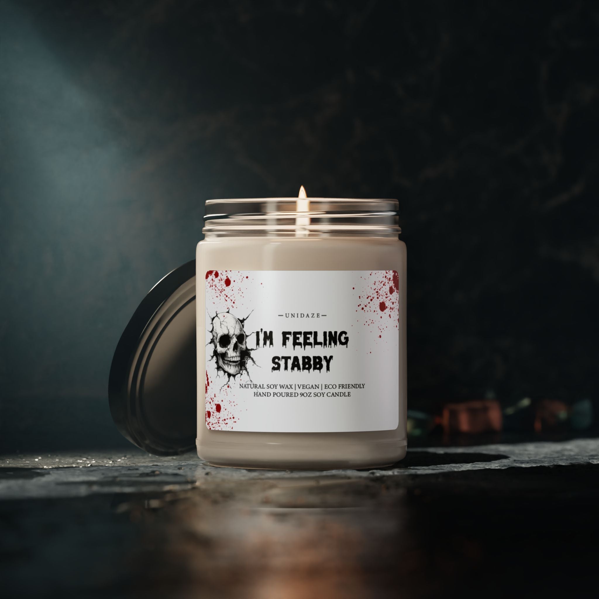 I'm feeling stabby ghostface candle, Halloween decor, Halloween candle, Fall candle decor, Cute candles, Fall scented candles, Spooky decor