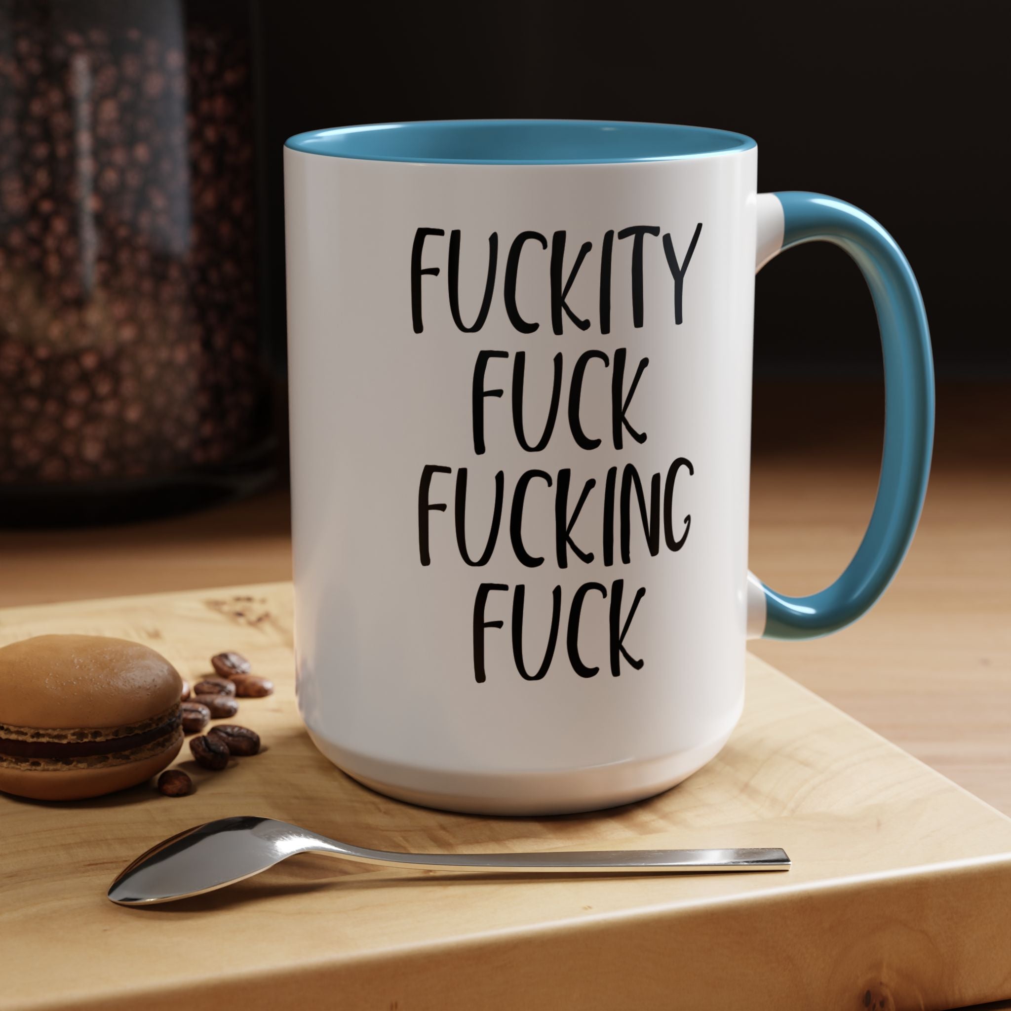 Fuckity Fuck Mug, Sarcastic Coffee Mug, Funny Birthday Gift, Large Coffee Mug, Double Sided Minimalist Mug, Gag Gifts for Men, Snarky Mugs