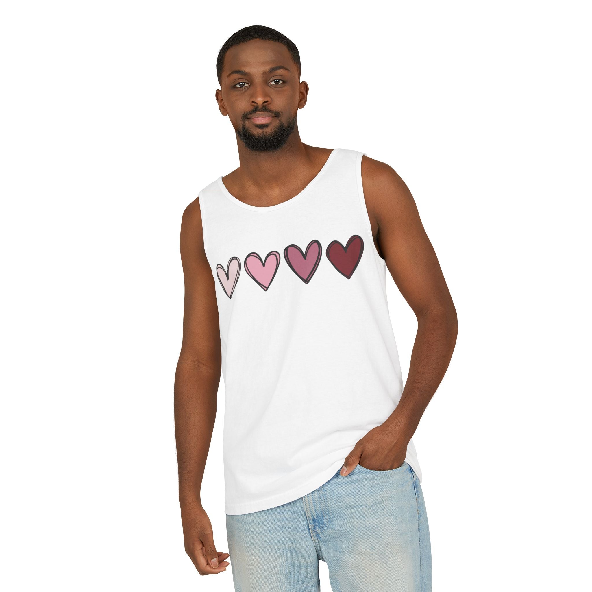 Valentine Double Heart Tank Top, Cute Valentine Shirt, Valentine Tank Top, Vintage Valentine Shirt, Love Heart Tee