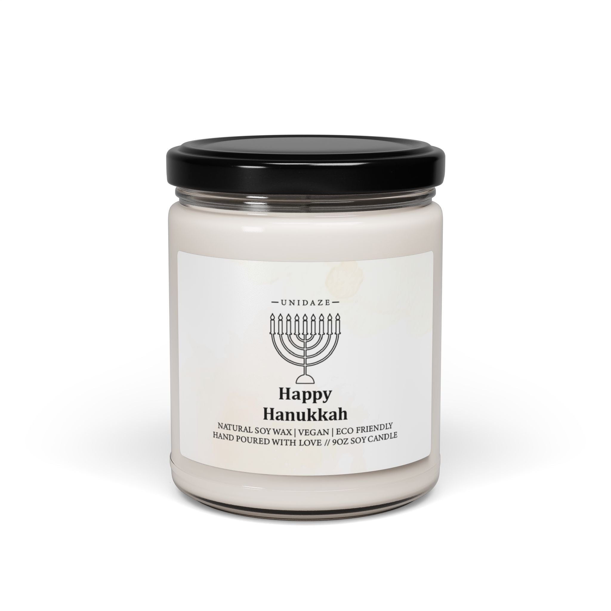 Happy Hanukkah Scented Soy Candle Decor Gift, Jewish Holiday Gift, Festive Of Lights
