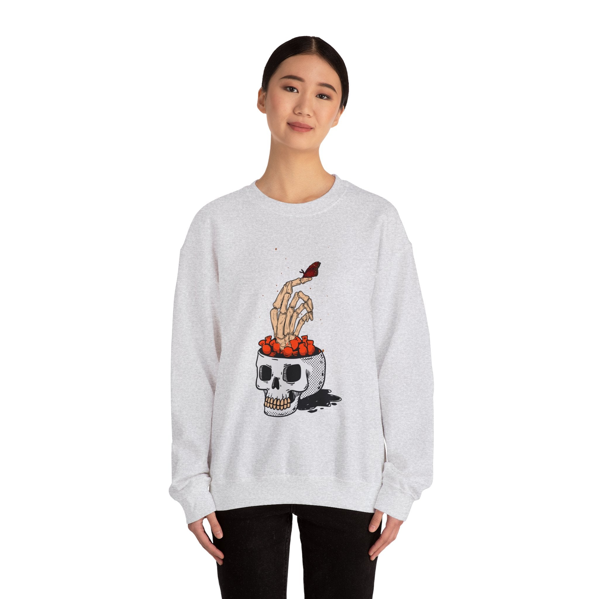 Skull skeleton hand halloween Sweatshirt, Skeleton Hand T-Shirt, Skeleton Shirt, Horror Gift, Skeleton Rock Tee, Rock and Roll Shirt