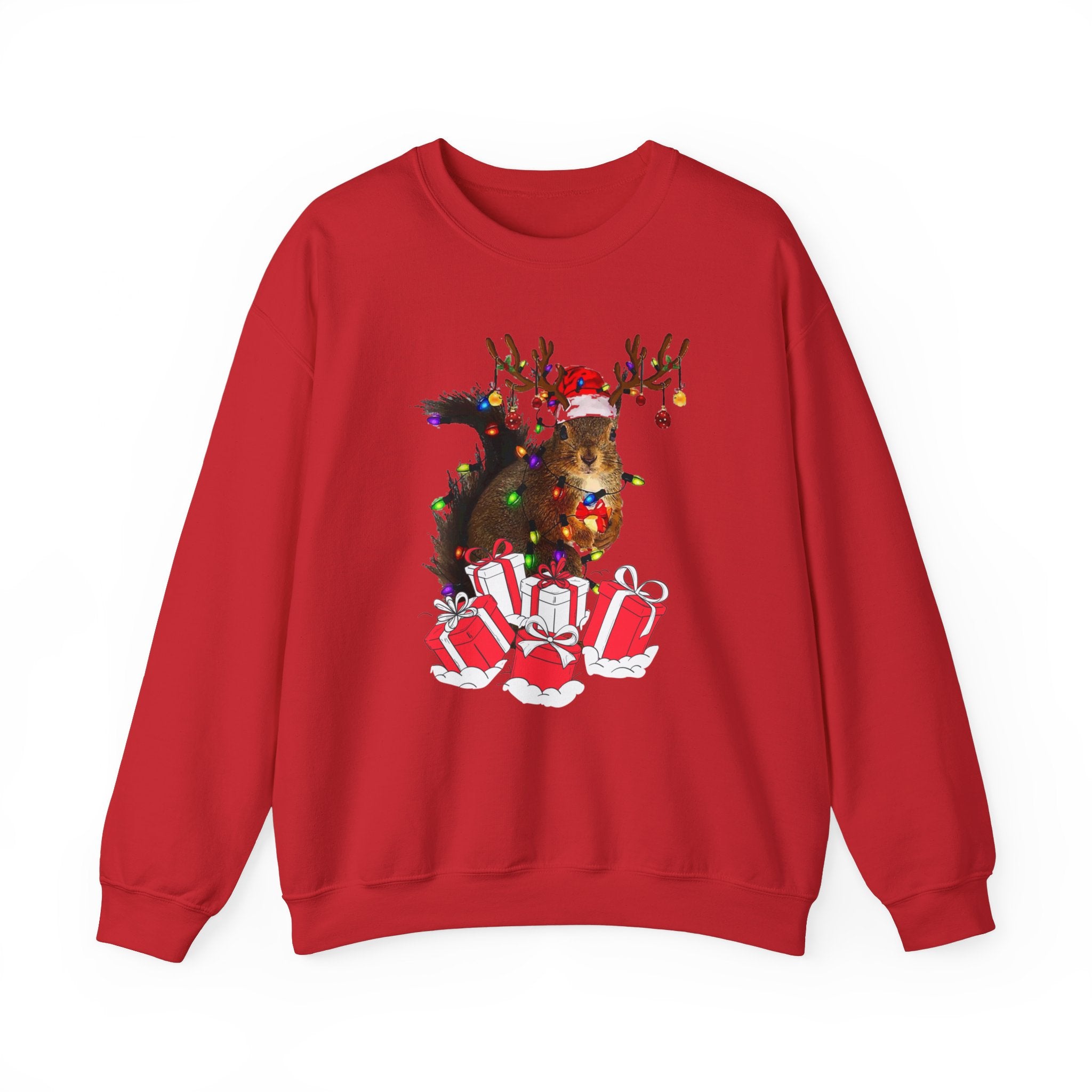 Christmas Squirrel Lights Sweatshirt, Christmas Sweatshirt, Funny Christmas Sweat, Christmas Gift Sweater, Holiday Crewneck