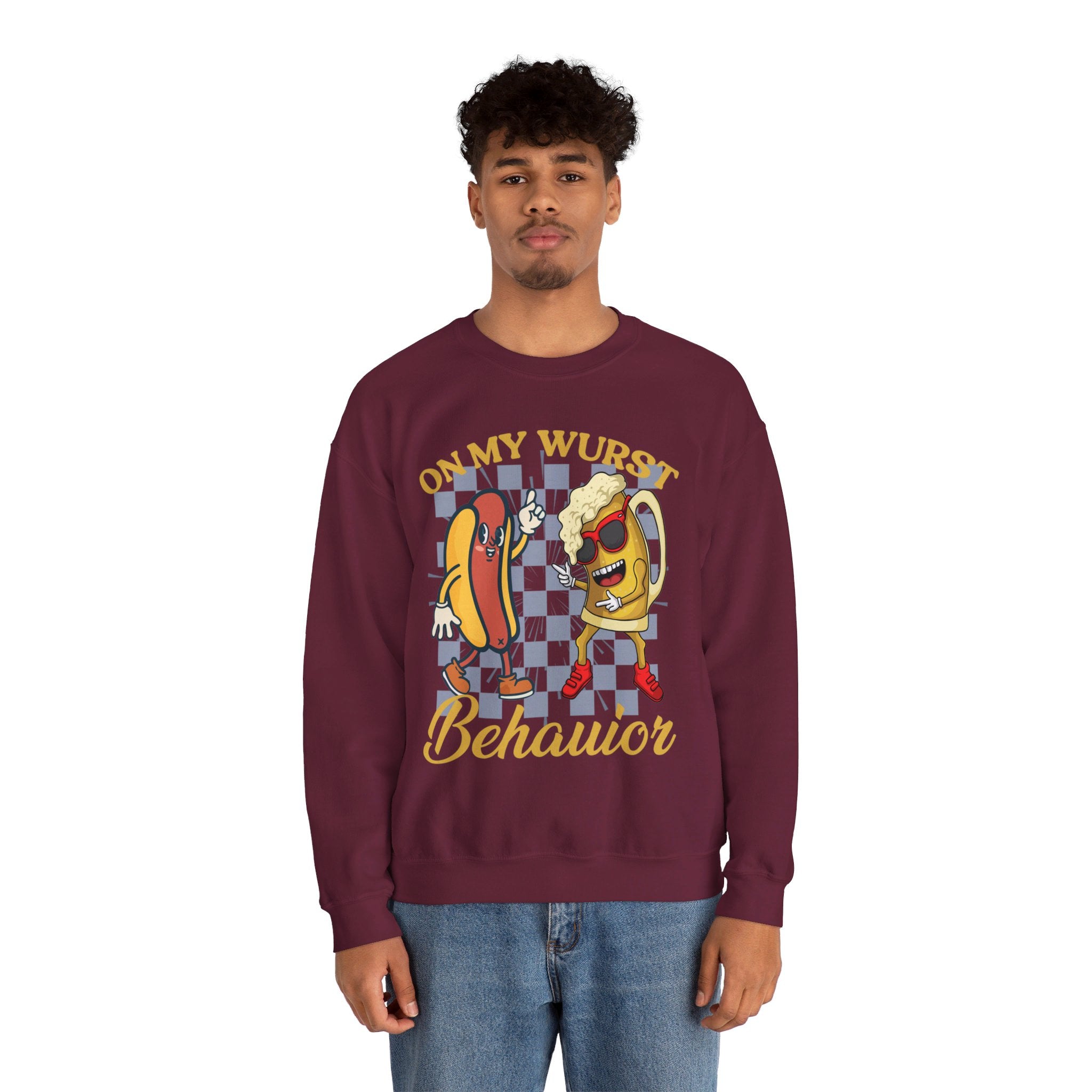Funny Oktoberfest Sweatshirt, Wurst Behavior Schnitzel Faced Sweater, Group Drinking Shirts, Oktoberfest Shirts