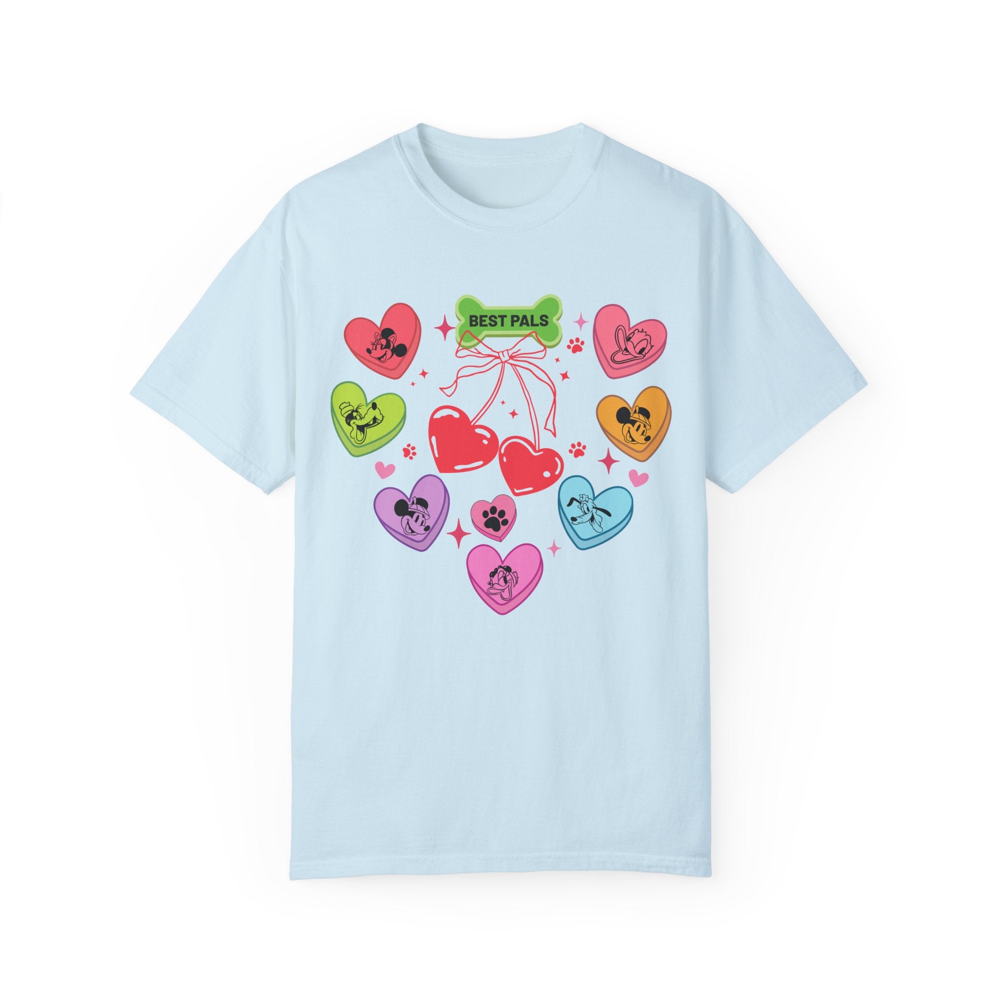 Disney Mickey And Friends Valentine Candy Hearts Shirt, Valentine Disney Characters T-Shirt, Disney Mickey Friends Couple Shirt, Disney Valentine Matching Tee