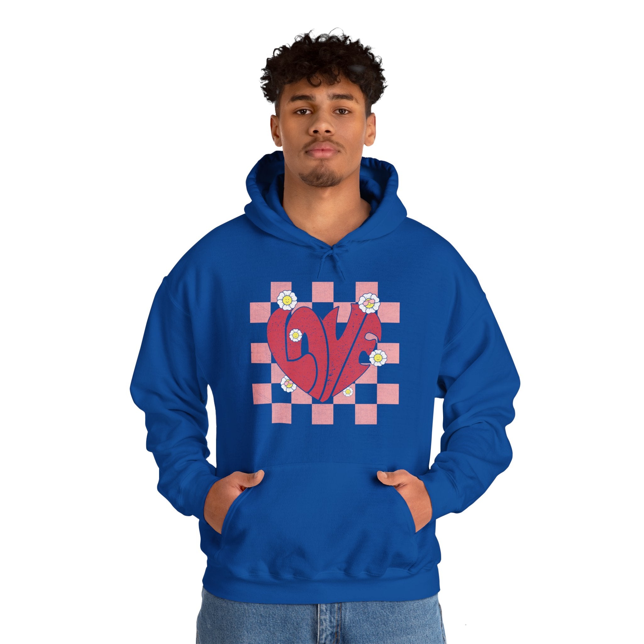 Valentine Heart Hoodie, Retro Love Hoodie, Love Shirt, Xoxo Shirt, Valentines Day Gift, Checker heart Hoodie, Heart Love Shirt