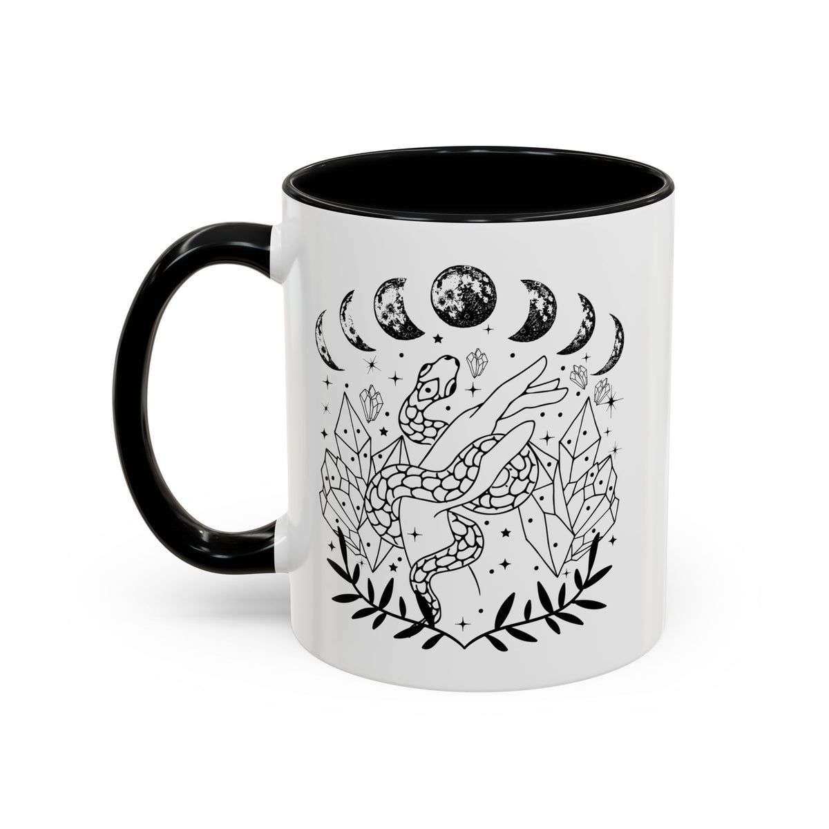 Celestial Snake Coffee Mug, Moon Phase Snake Mug, Coffee Mug, Unique Mystic Coffee Cup