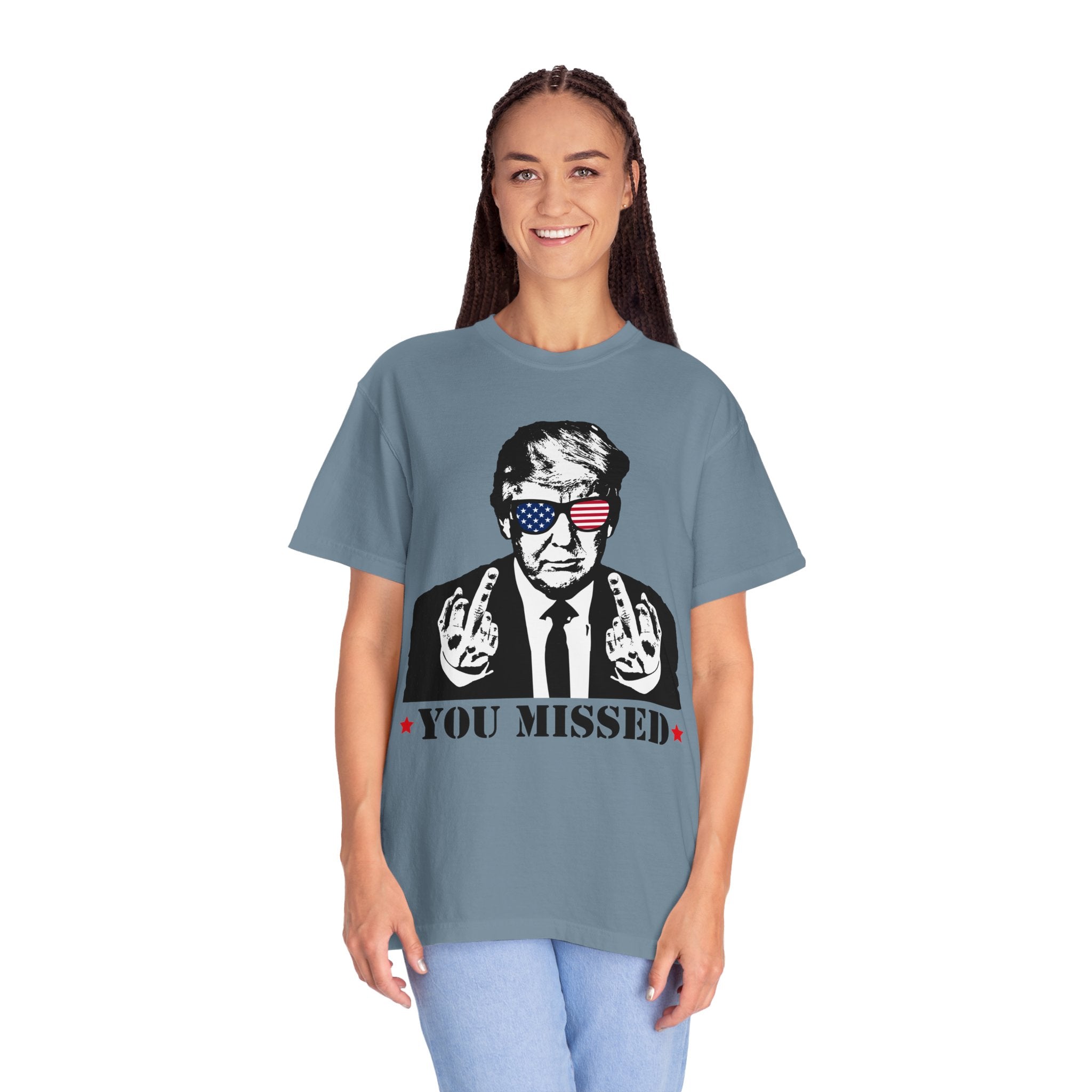 Trump Shirt, You Missed Trump Shirt, Assassination Attempt Trump T-Shirt, Middle Fingers Trump Tee, Presidential Election, Stand With Trump