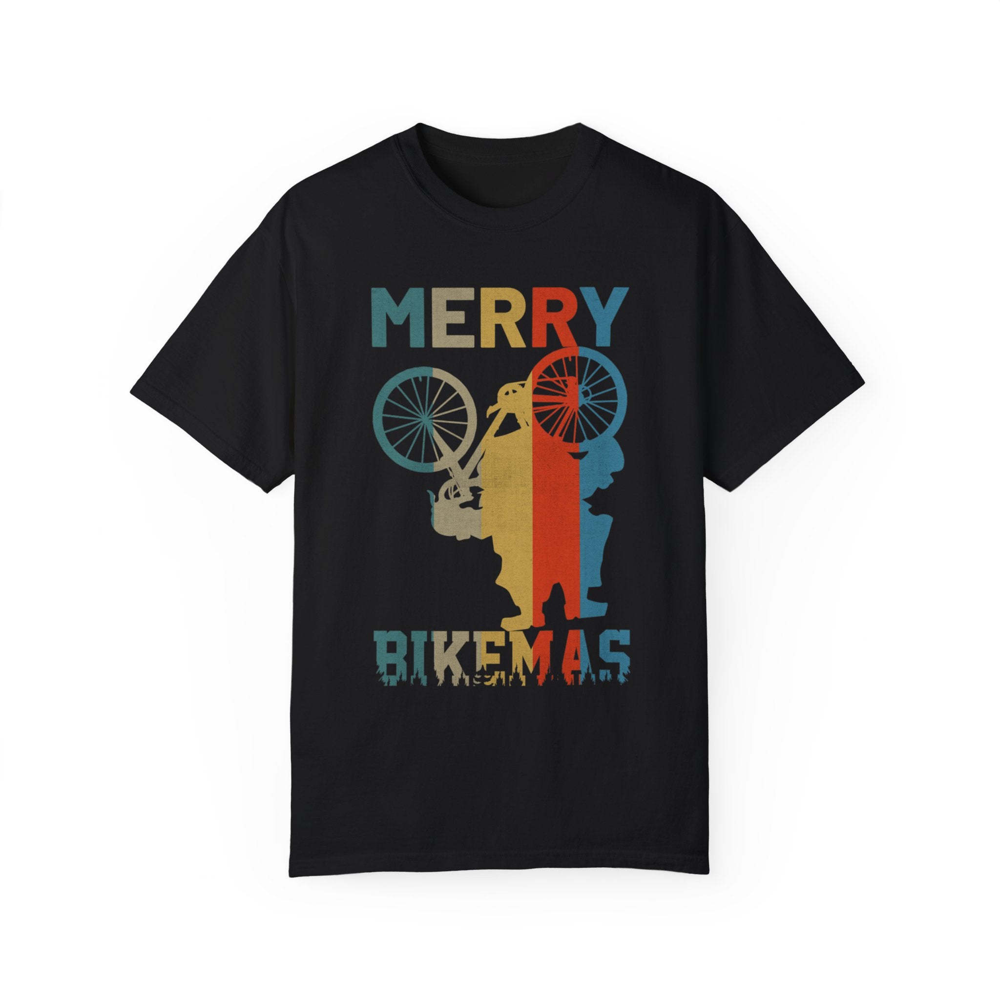 Retro Vintage Christmas Cyclist Shirt, Merry Bikemas Tshirt, Christmas shirt, Holiday shirt, Holiday Gifts