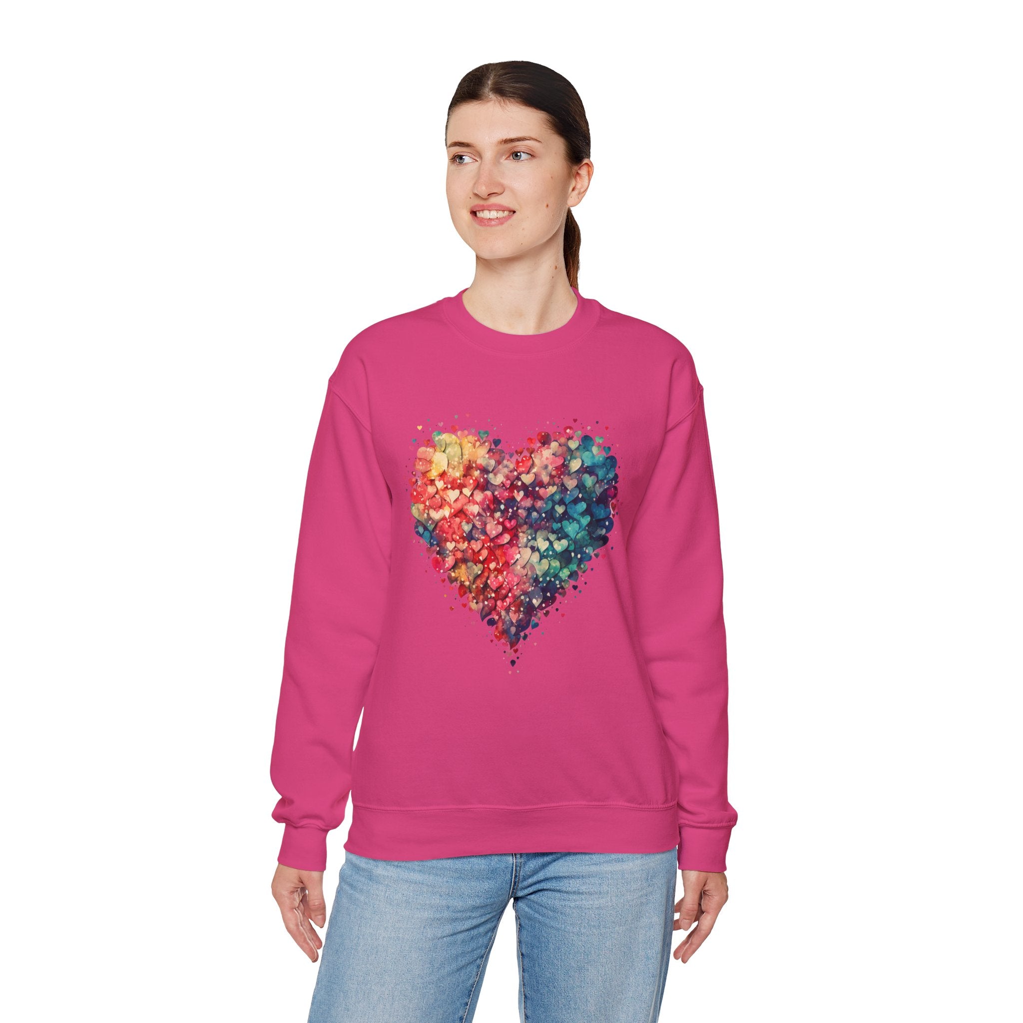 Valentines Watercolor Hearts Sweatshirt, Valentines Day Shirt, Cute Heart Sweatshirt, Trendy Valentine Love Shirt, Mother's day gift