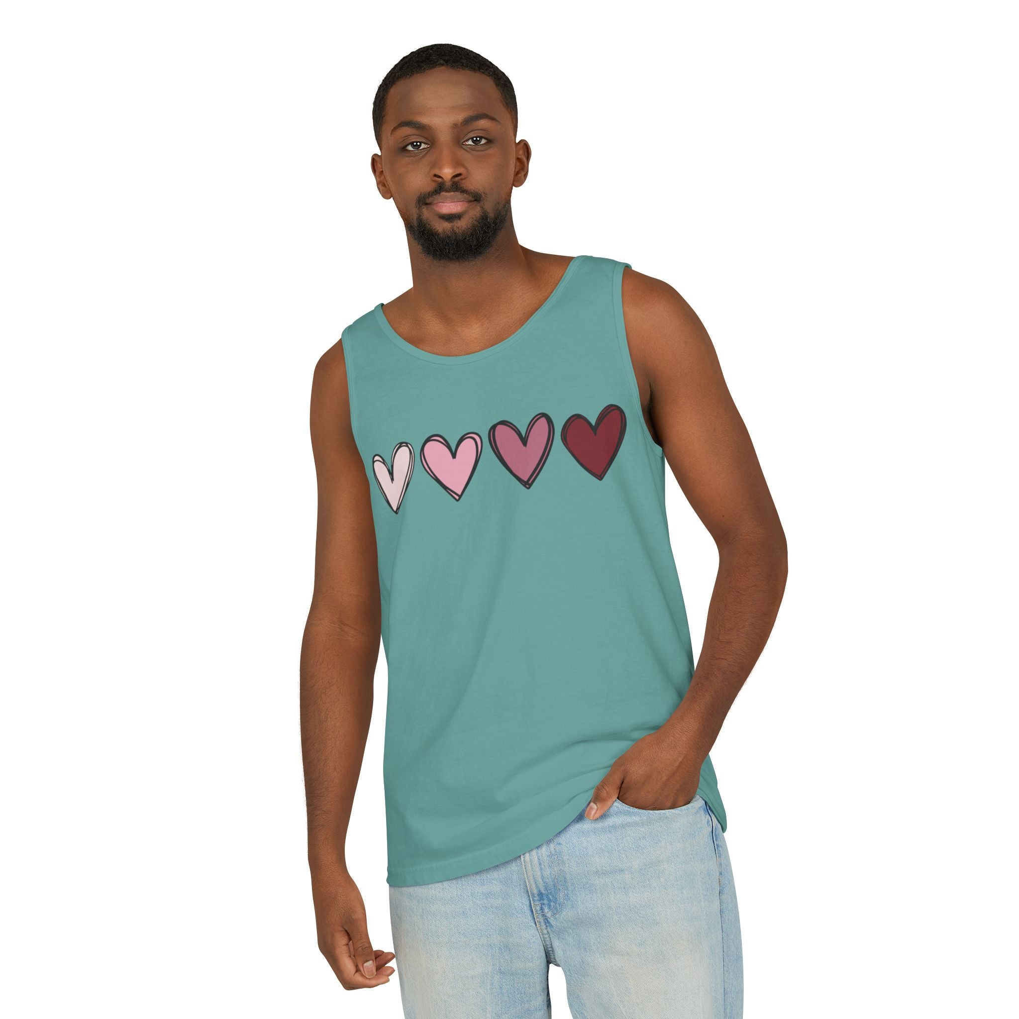 Valentine Double Heart Tank Top, Cute Valentine Shirt, Valentine Tank Top, Vintage Valentine Shirt, Love Heart Tee