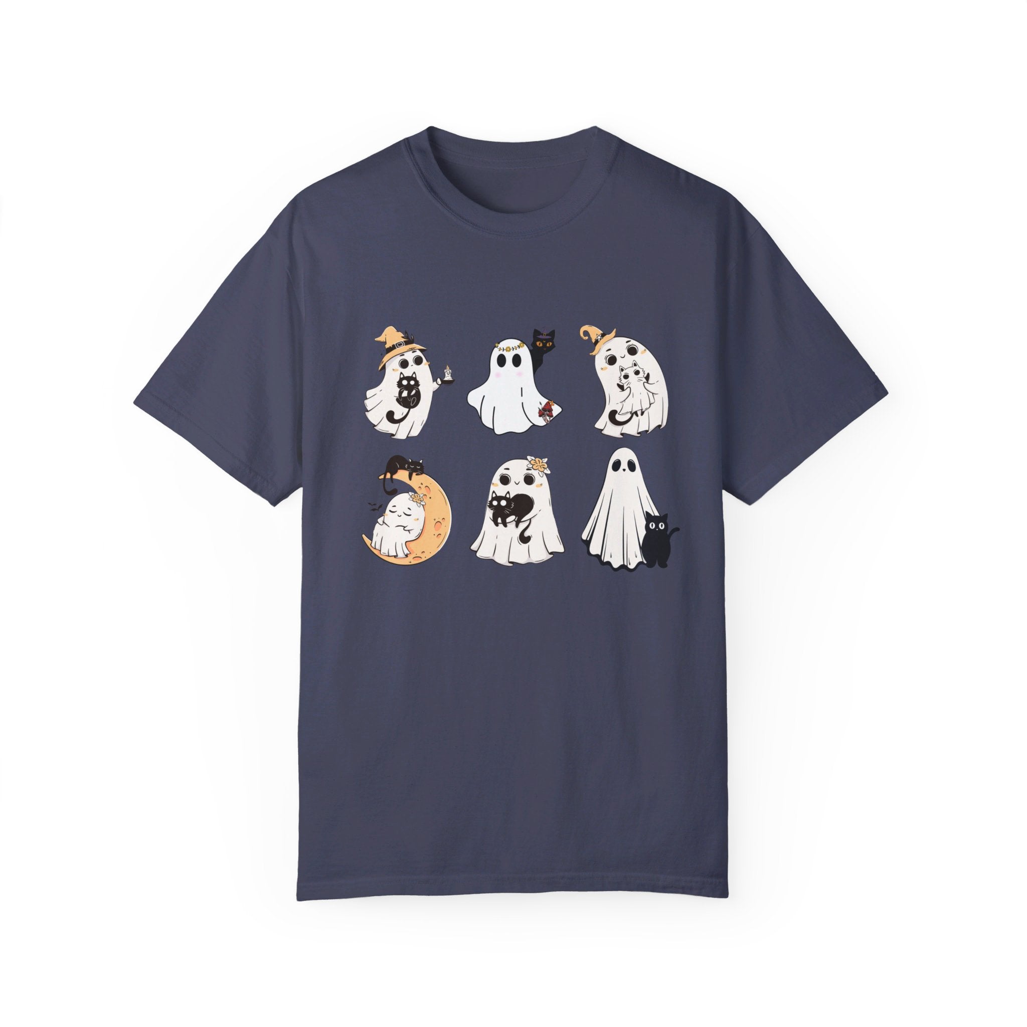 Cute Ghost Black Cats Halloween Shirt Ghost Cat Halloween Tee Cat Lover Gift Spooky Season Shirt Halloween Gift Cats Owner