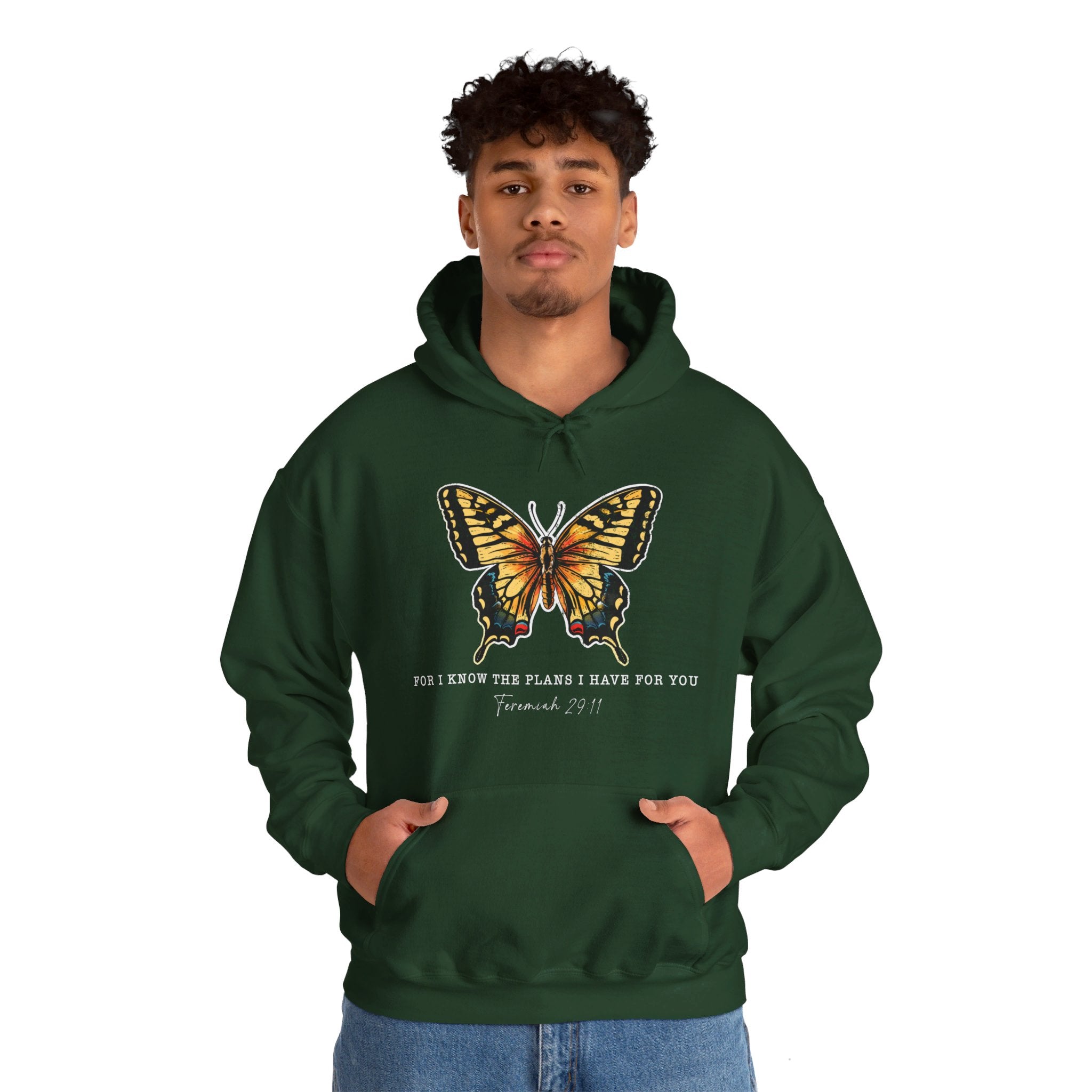 For I Know the Plans I Have For You, Butterfly Bible Verse Hoodie, Jeremiah 29:11, Religious Shirt, Fall Shirt, Butterfly Graphic