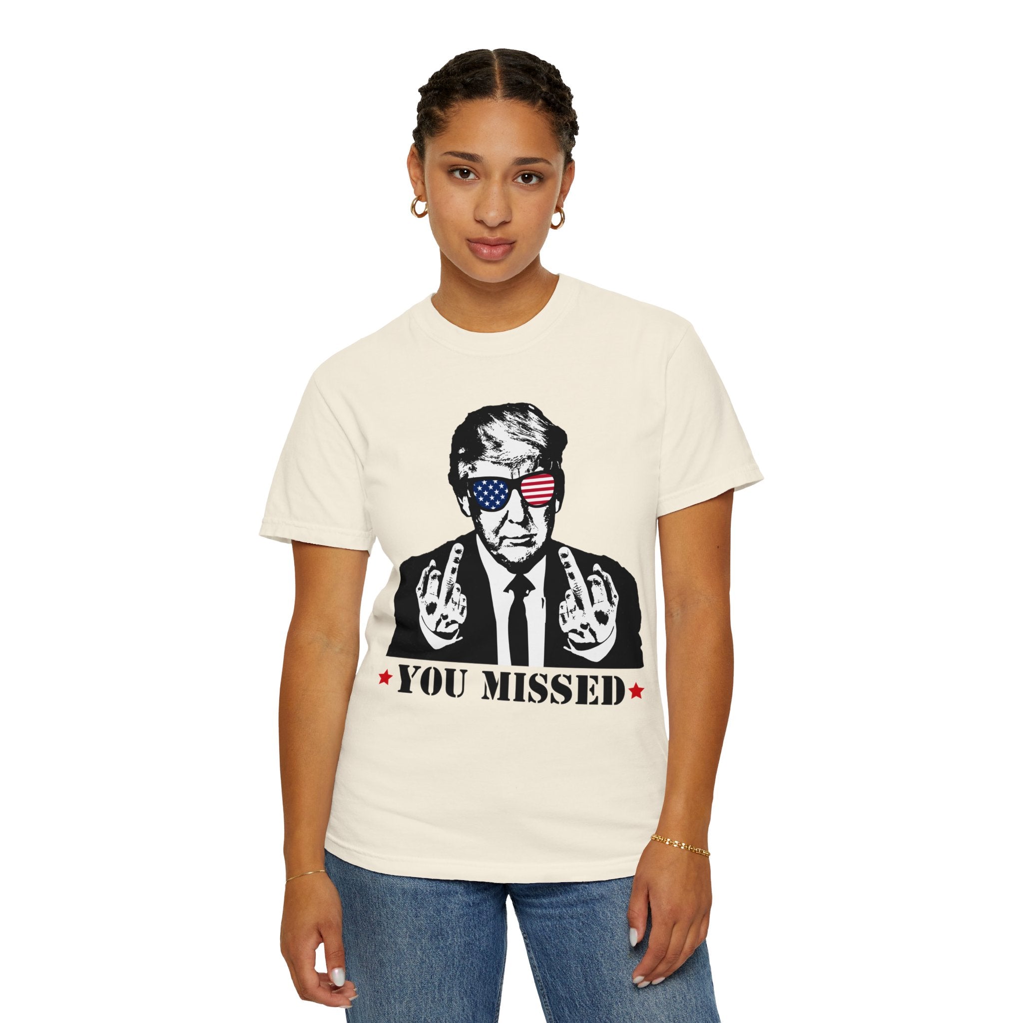 Trump Shirt, You Missed Trump Shirt, Assassination Attempt Trump T-Shirt, Middle Fingers Trump Tee, Presidential Election, Stand With Trump