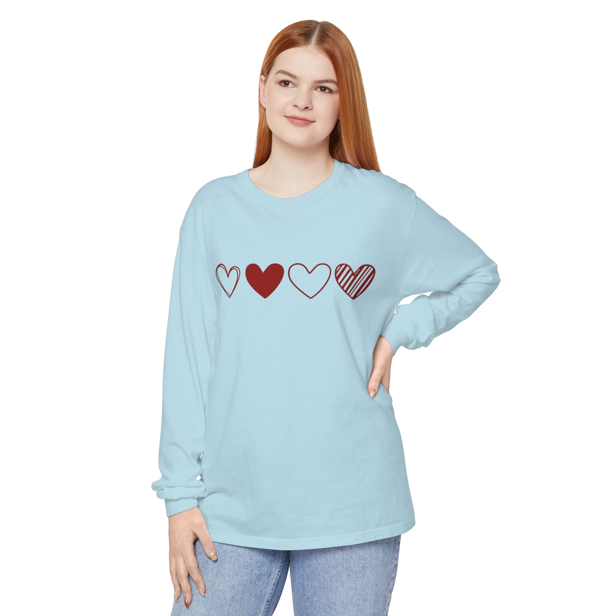 Heart Long Sleeve T-Shirt, Valentines Day Sweatshirt, Couple Gift Long Sleeve Shirt, Valentines Day Shirt, Heart Gift for Women, Valentine