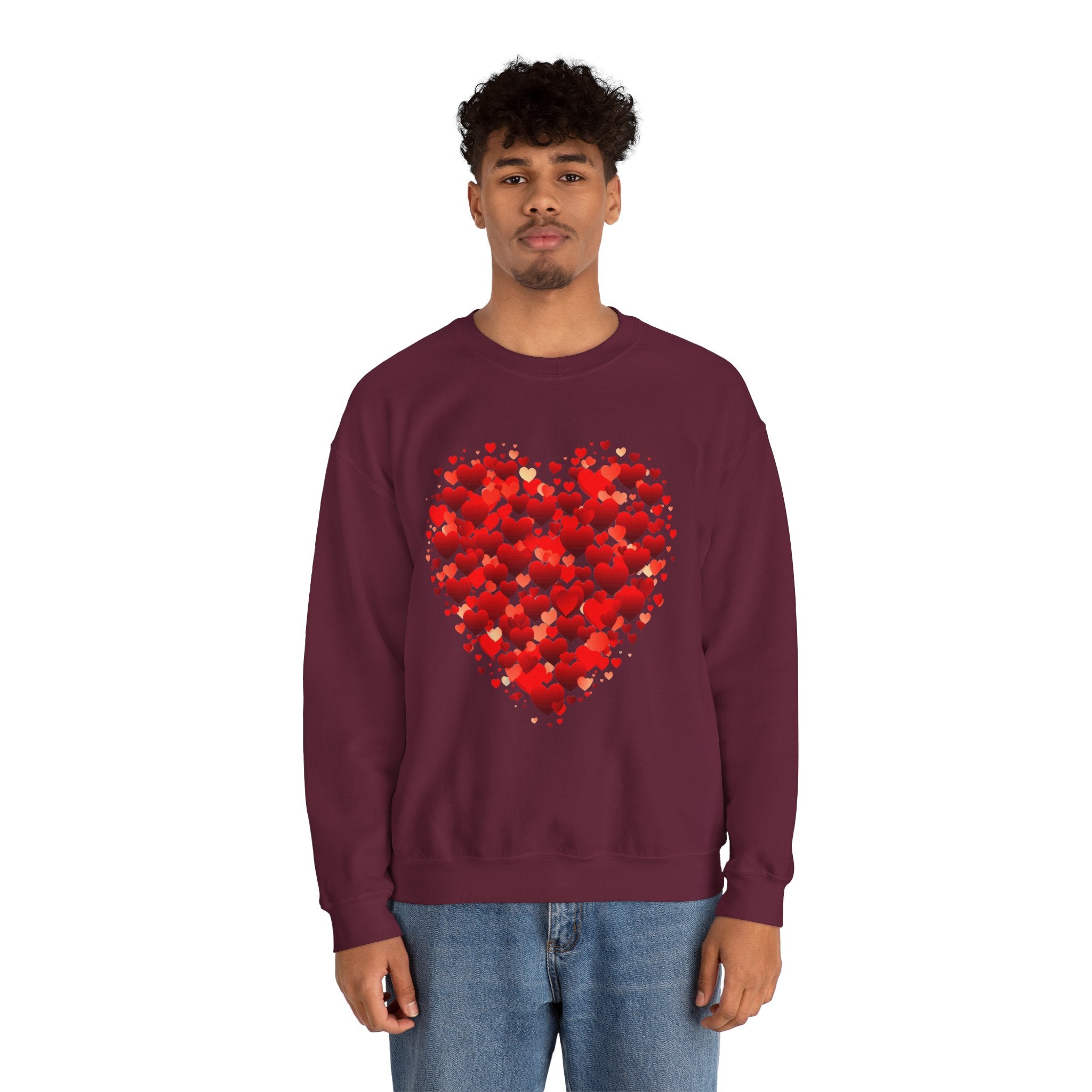 Valentines Day Cute Heart Sweatshirt, Valentines Shirt, Valentines Double Heart Sweatshirt, Red Heart Sweater, Valentines Love Shirt, Love Sweater