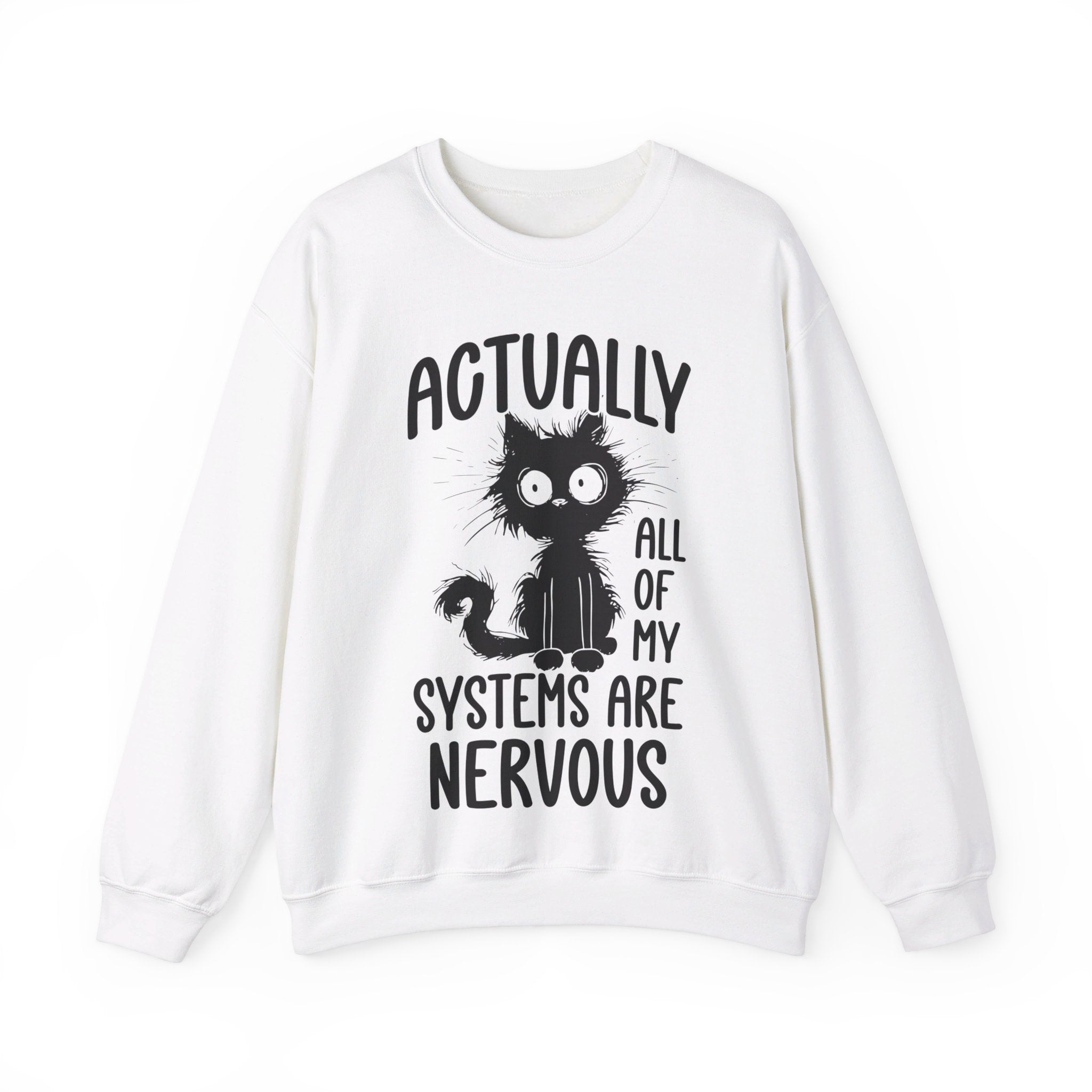 Actually All of My Systems Are Nervous Sweatshirt, Mental Health Shirt, Funny Sweatshirt, Vintage Shirt Anxiety Shirt, Raccoon Sweatshirt