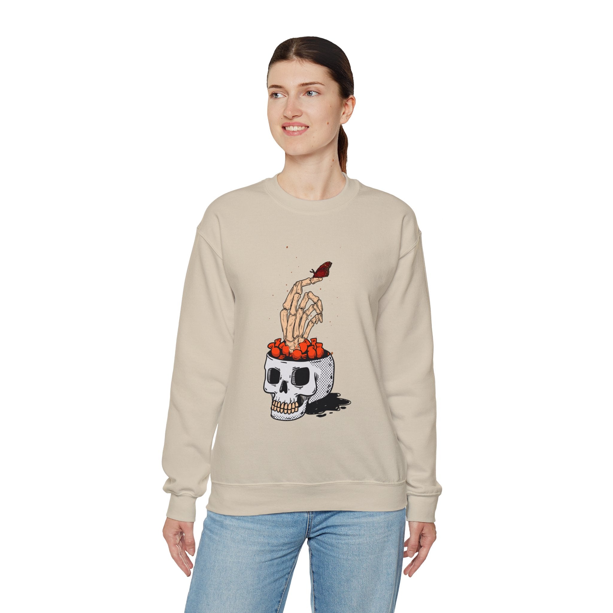 Skull skeleton hand halloween Sweatshirt, Skeleton Hand T-Shirt, Skeleton Shirt, Horror Gift, Skeleton Rock Tee, Rock and Roll Shirt