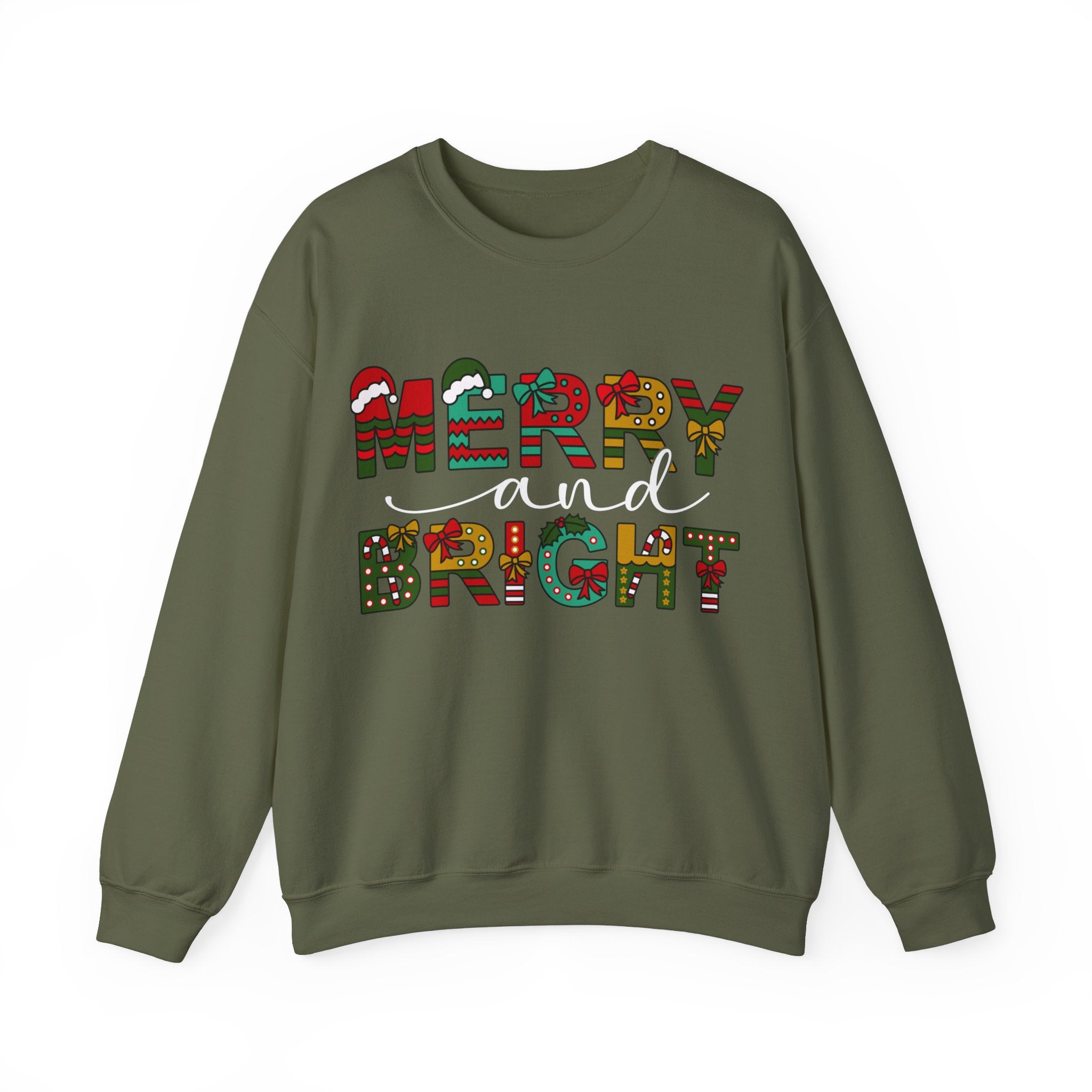 Merry and Bright Sweatshirt, Christmas Sweatshirt, Family Christmas Sweatshirt, Christmas Sweatshirts for Women, Merry Christmas Sweatshirt