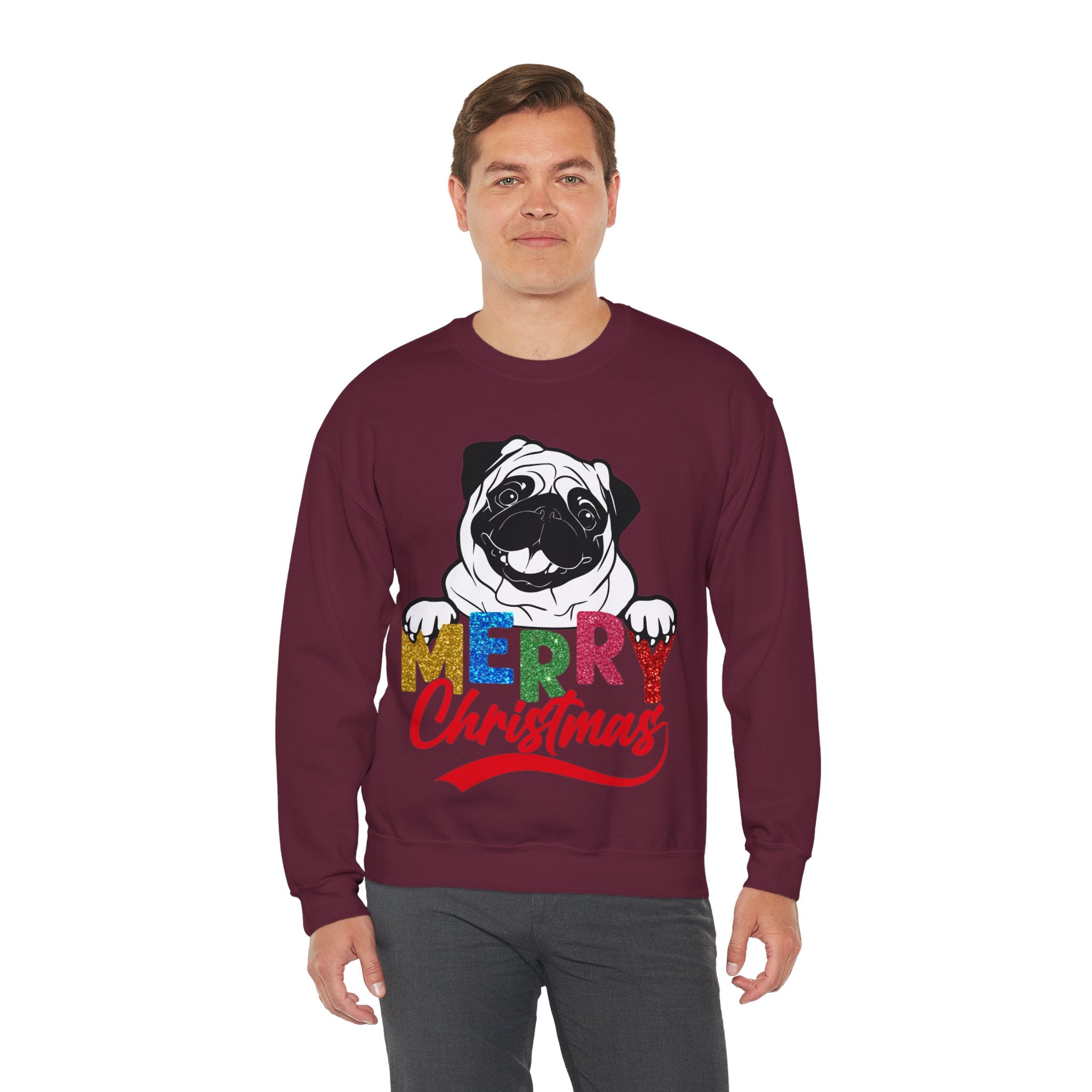 Christmas Pug Sweatshirt, Funny Pug Christmas Sweatshirt, Dog Lover Gift, Pug Mom Sweatshirt, Dog Mom Shirt