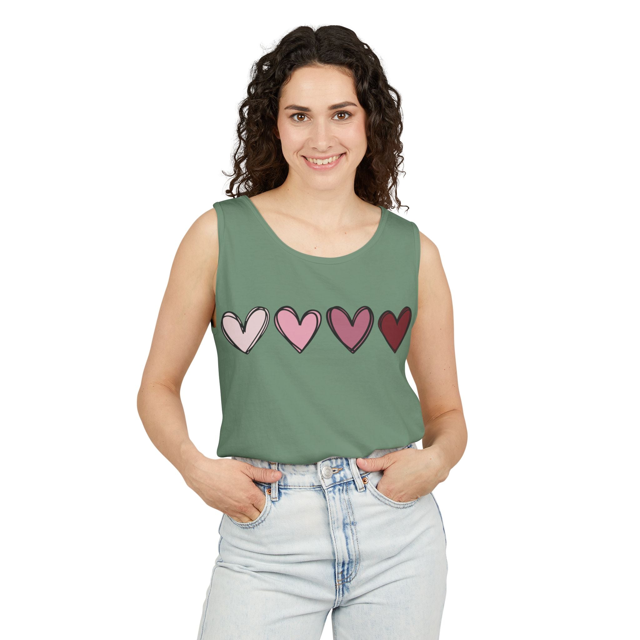 Valentine Double Heart Tank Top, Cute Valentine Shirt, Valentine Tank Top, Vintage Valentine Shirt, Love Heart Tee