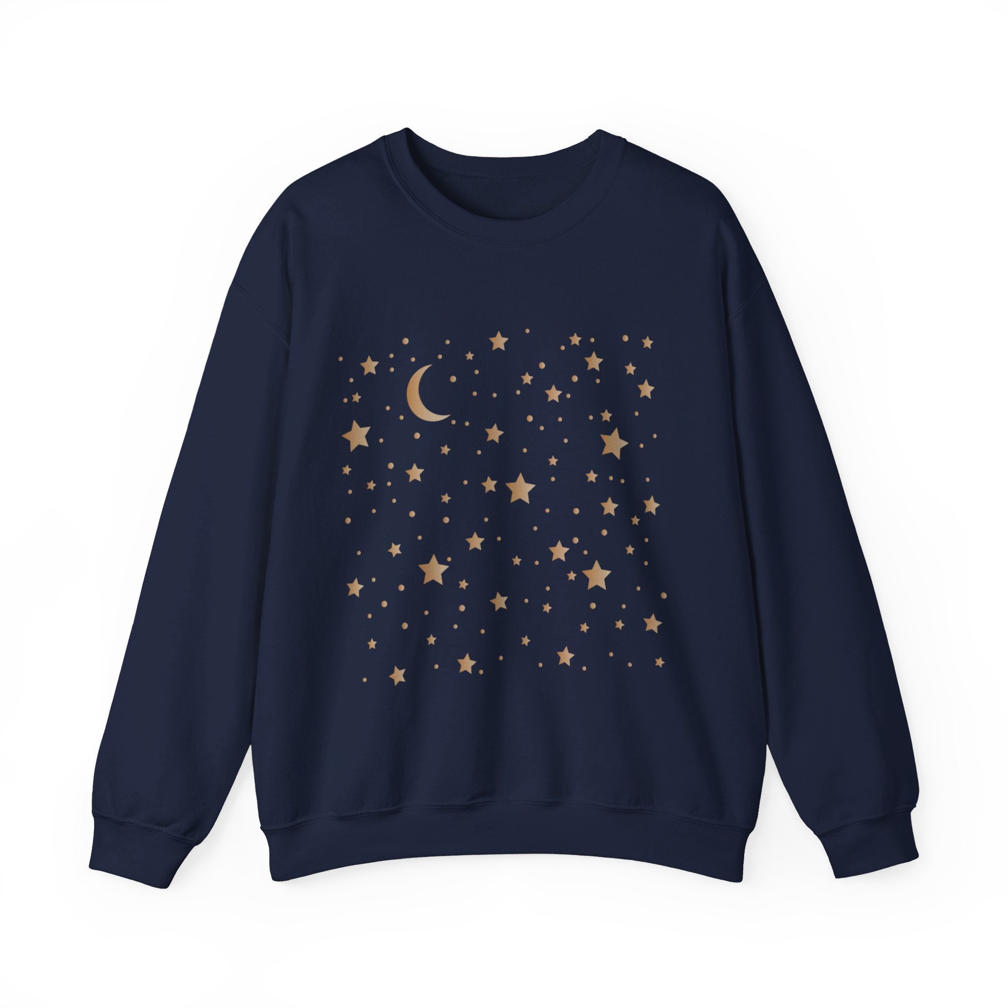 Unisex Moon And Starts Celestial Sweatshirt, Boho Moon And Stars Shirt, Gold Stars Shirt, Mystical Moon And Stars Shirt, Astronomy Shirt