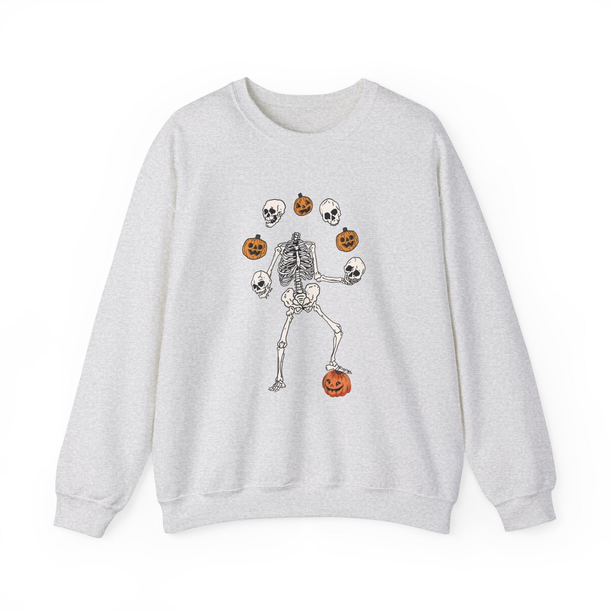 Dancing Skeleton Sweatshirt, Pumpkin Sweater, Pumpkin Skeleton Shirt, Fall Sweatshirt, Halloween Party Sweatshirt, Spooky Season Sweatshirt