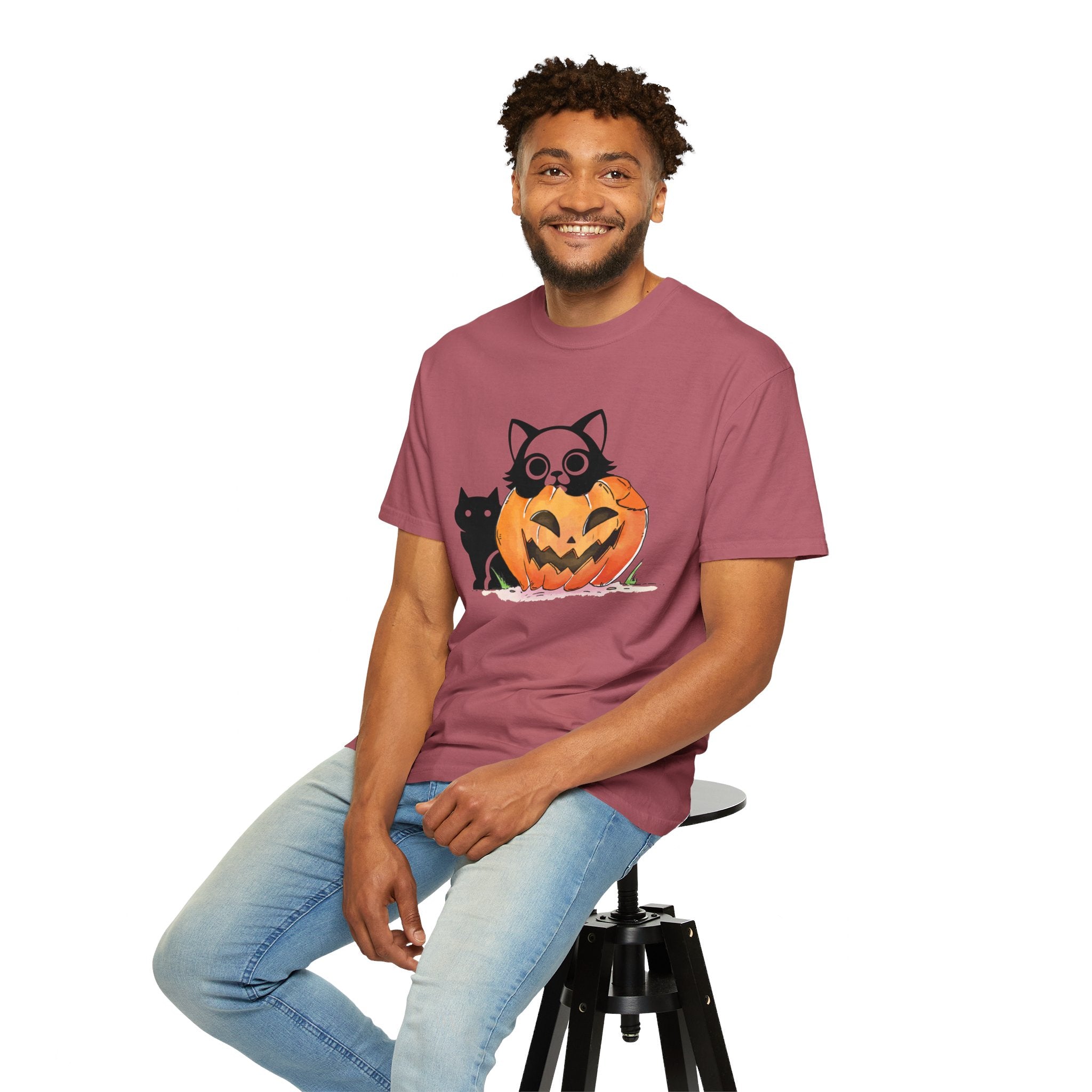 Vintage 90s Cat Halloween Shirt, Retro Halloween Shirt, Spooky Season Tee, Pumpkin Shirt, Halloween Shirt, Vintage Halloween Shirt