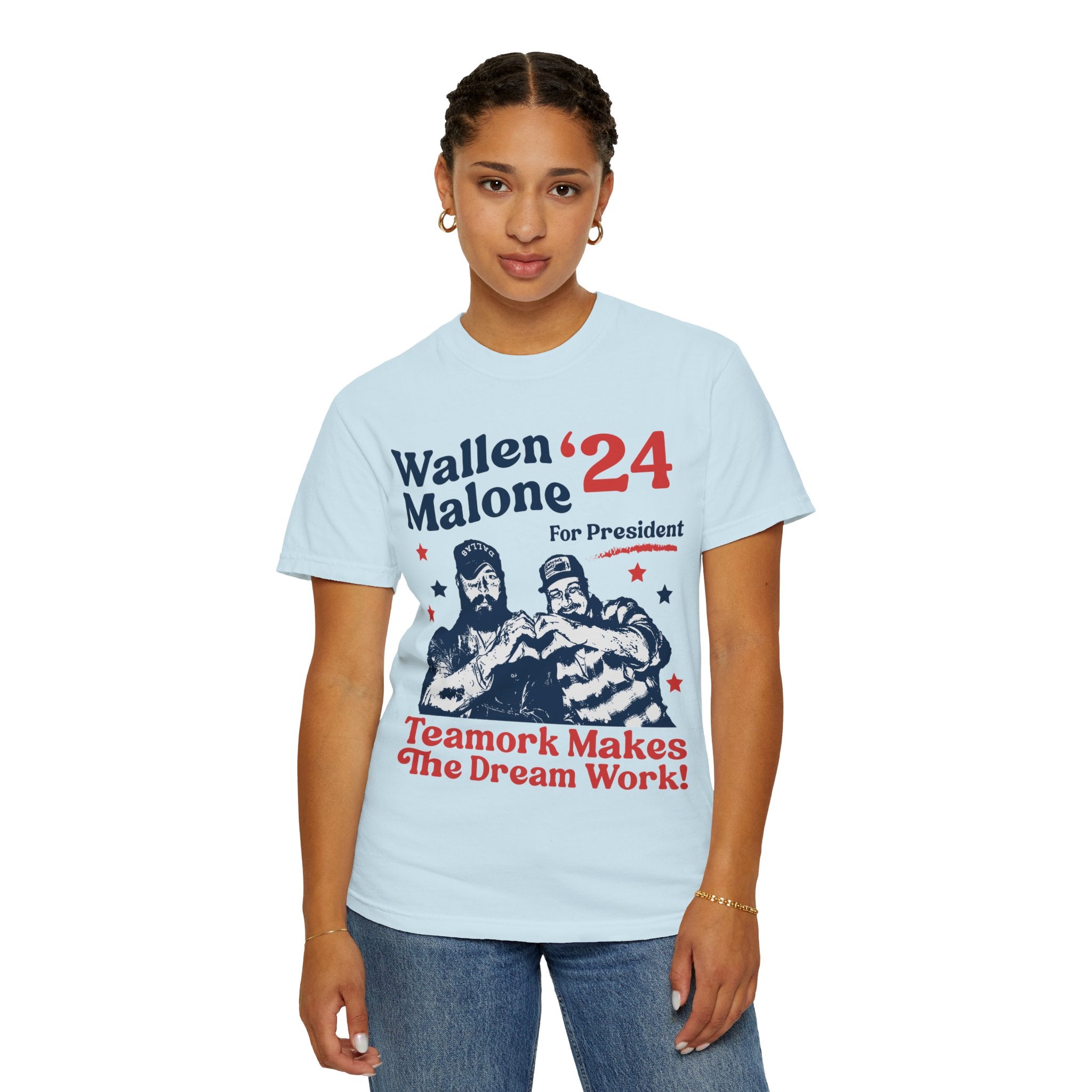 Wallen Malone 2024 For President, Funny '24 Election Graphic Tee, Vintage Inspired Humor Concert Music T-Shirt, Had Some Help