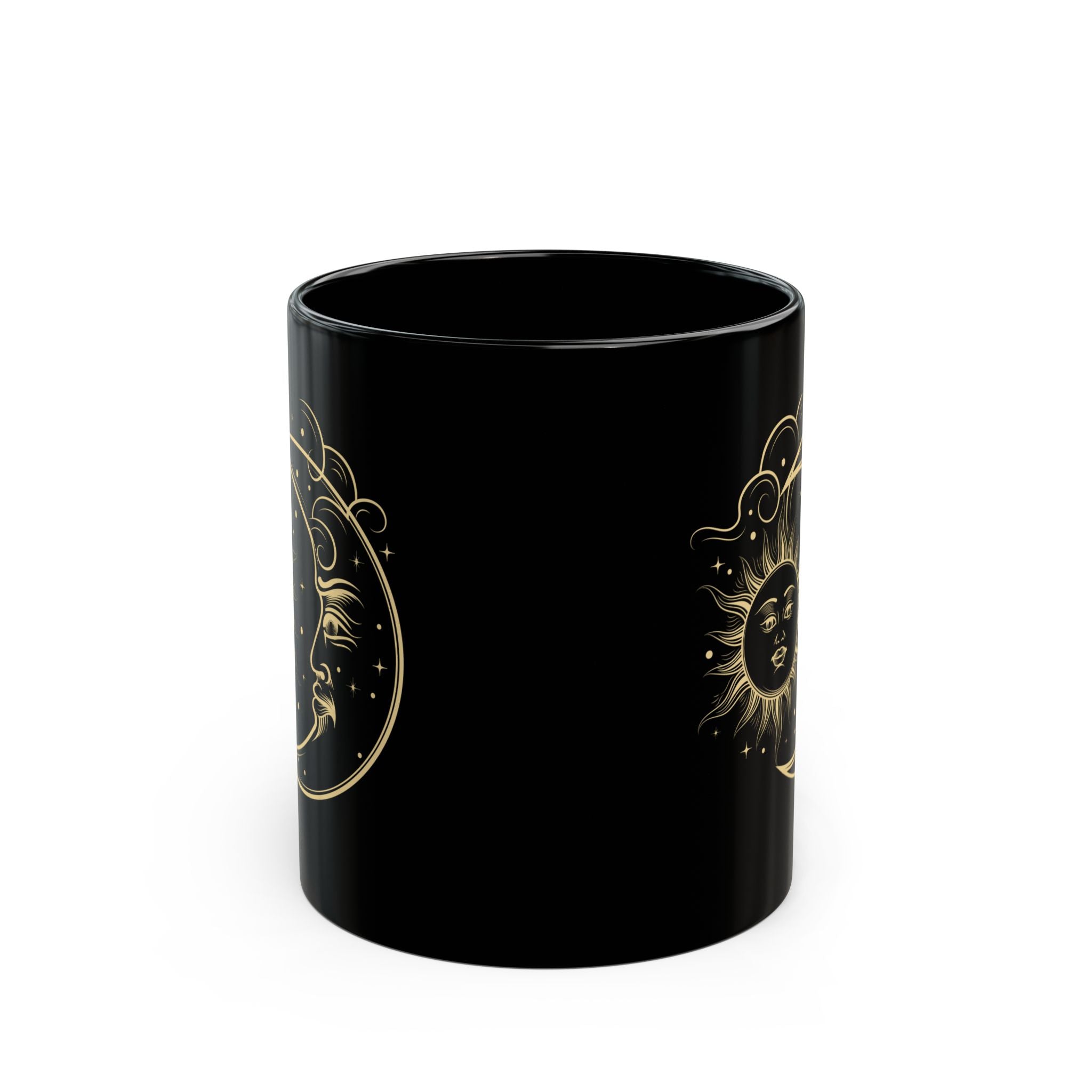Sun and Moon Mug, Celestial Objects Coffee Mug, Vintage Astrological Gift for Astrologer, Zodiac, Horoscope, Moon Phases
