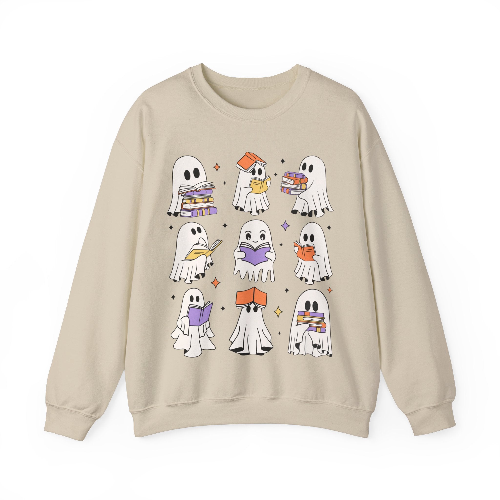 Ghost Reading Books Sweater, Bookish Halloween Sweatshirt, Halloween Teacher Gift, Librarian Halloween Hoodie, Ghost Crewneck