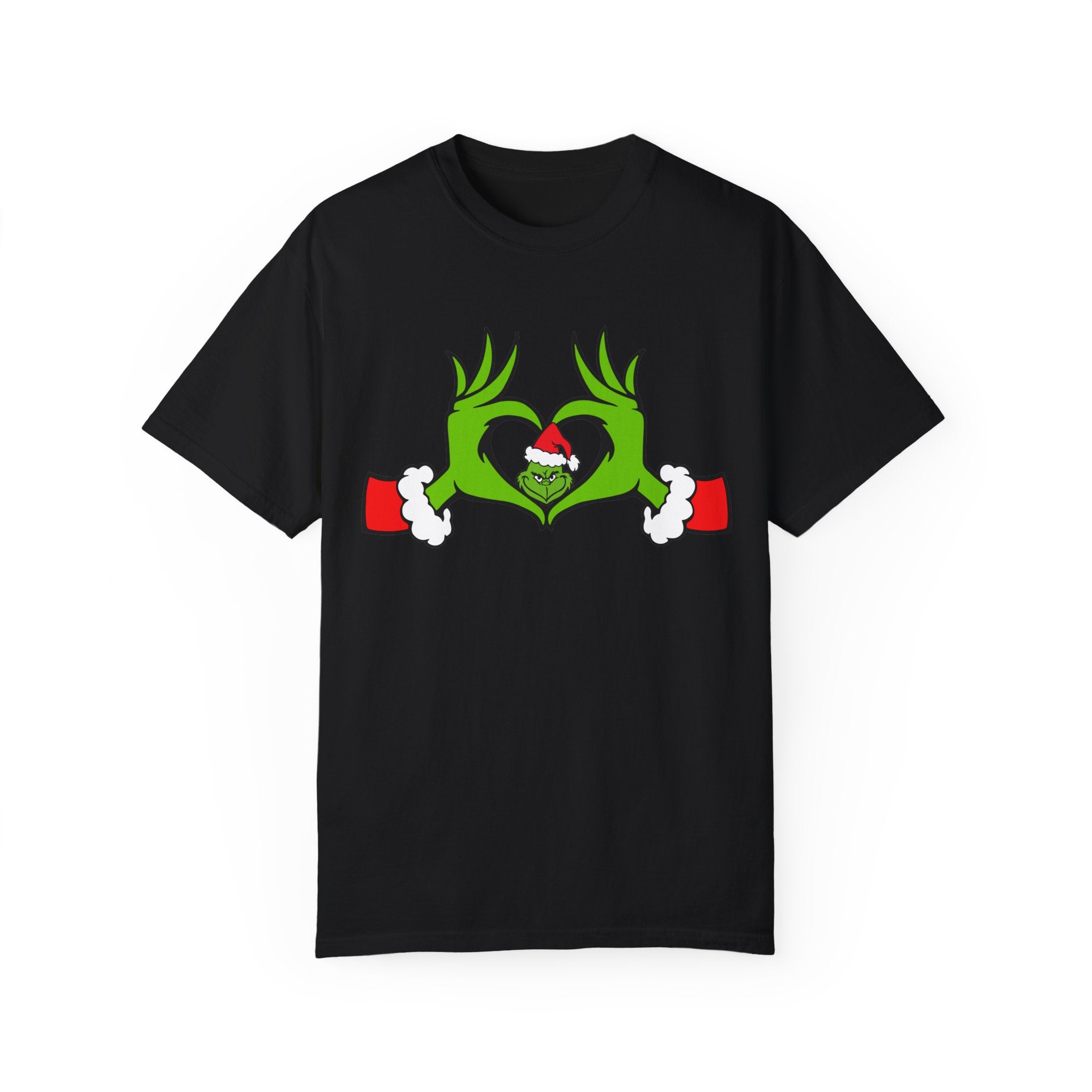 Grinch Heart Hands Graphic Tees, Grinch T-Shirt, Christmas Shirt, Xmas Clothing, Holiday T Shirts, Christmas Gifts, Christmas Party Shirt, Grinchmas T-shirt