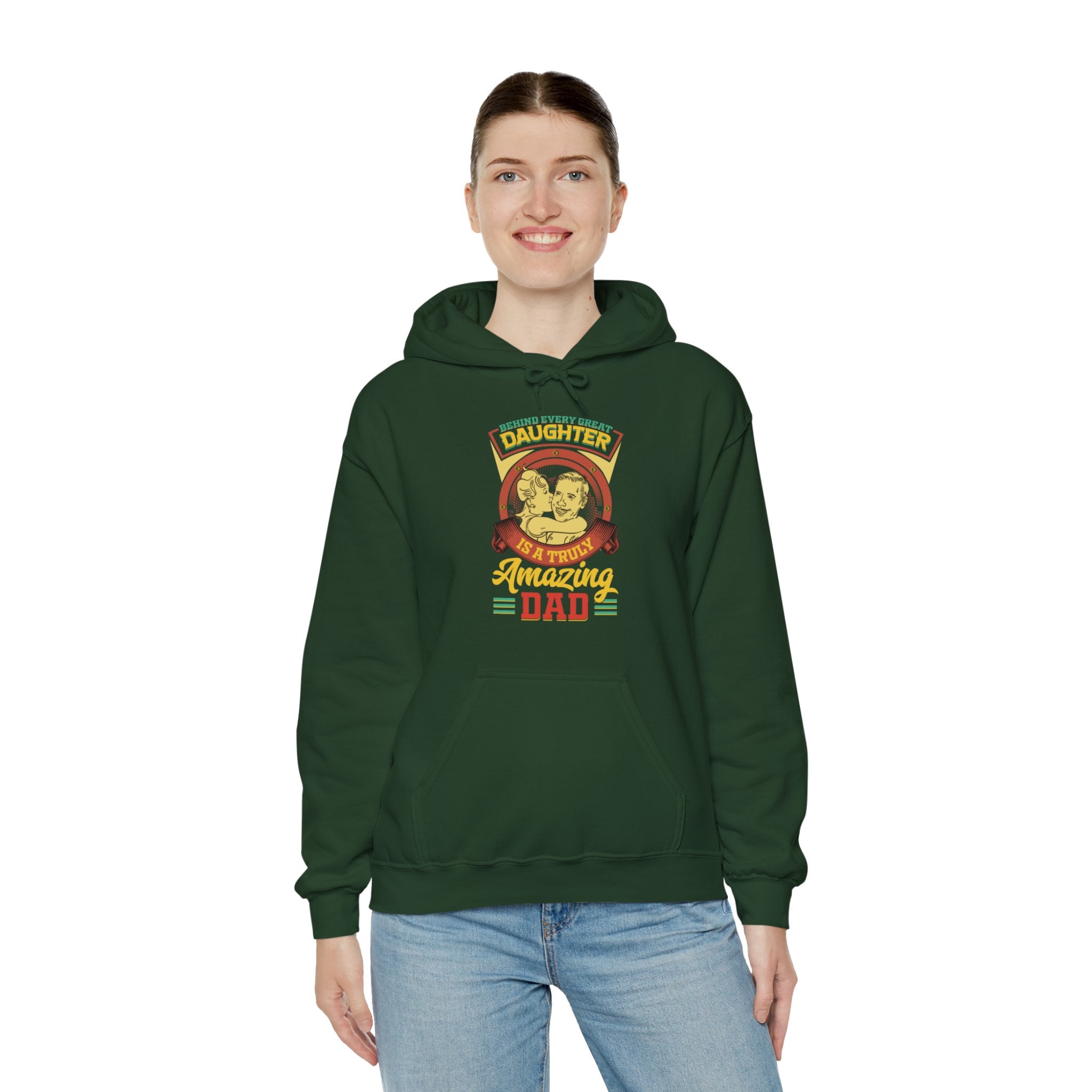 Behind Every Great Daughter Is A Truly Amazing Dad Hoodie, Father's Day Pullover Hoodie, Daughter Dad Sweatshirt