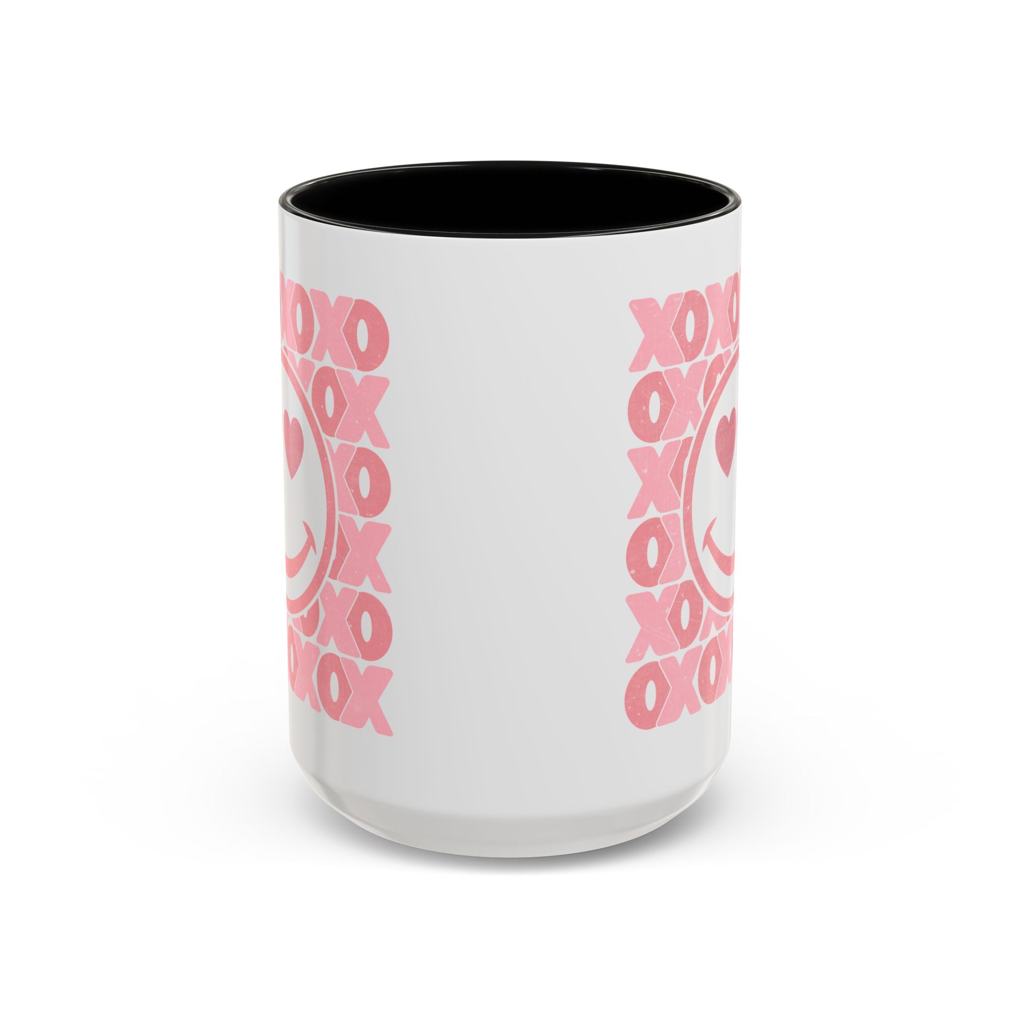 XOXO Smiley Face Coffee Mug, Pink Smiley Face Mug, Valentines Decor, Galentines gift, XOXO Coffee Cup, Party Favors, Cute Coffee Mug